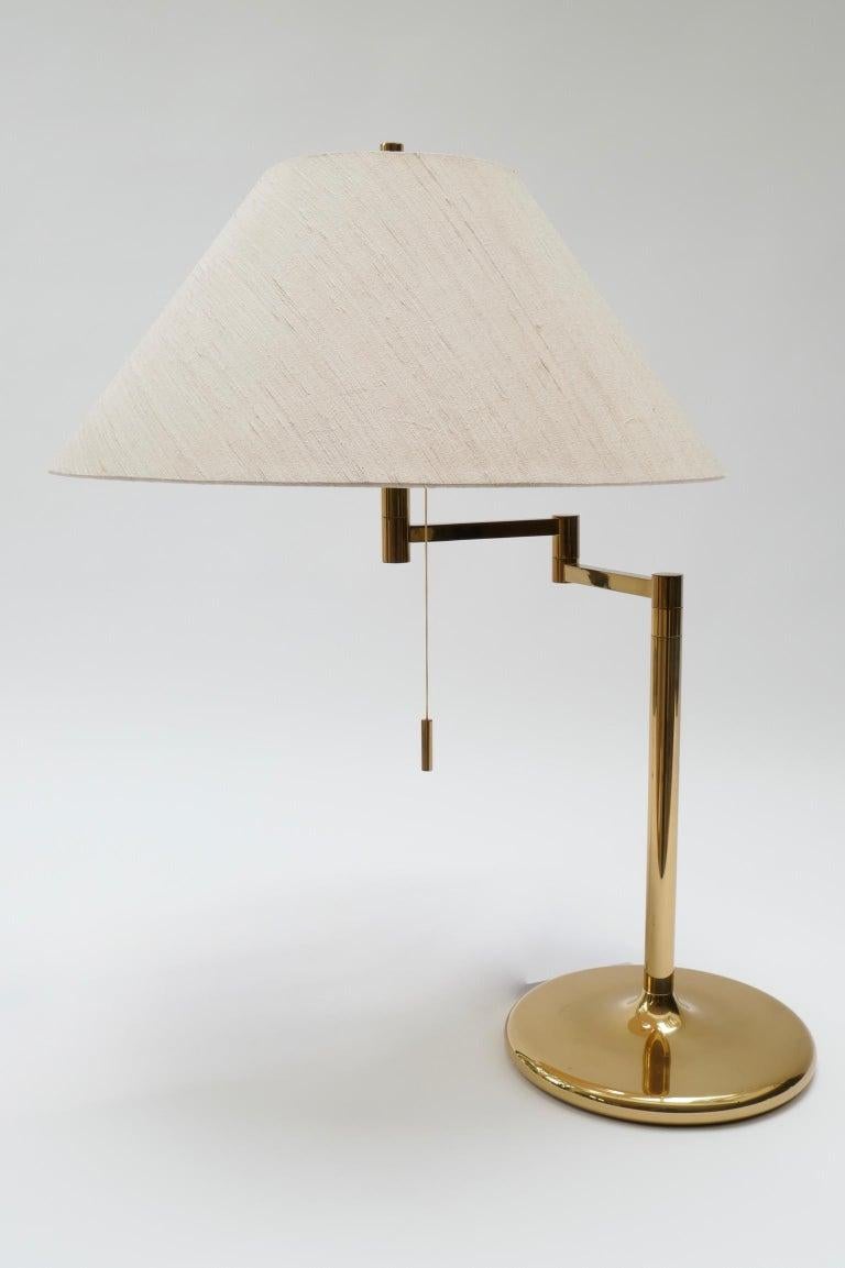 Large Brass Swing Arm Table Lamp, Germany, 1970s In Good Condition In London, GB