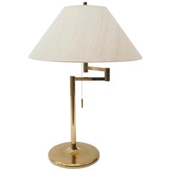 Vintage Brass Swing Arm Table Lamp, Germany, 1970s