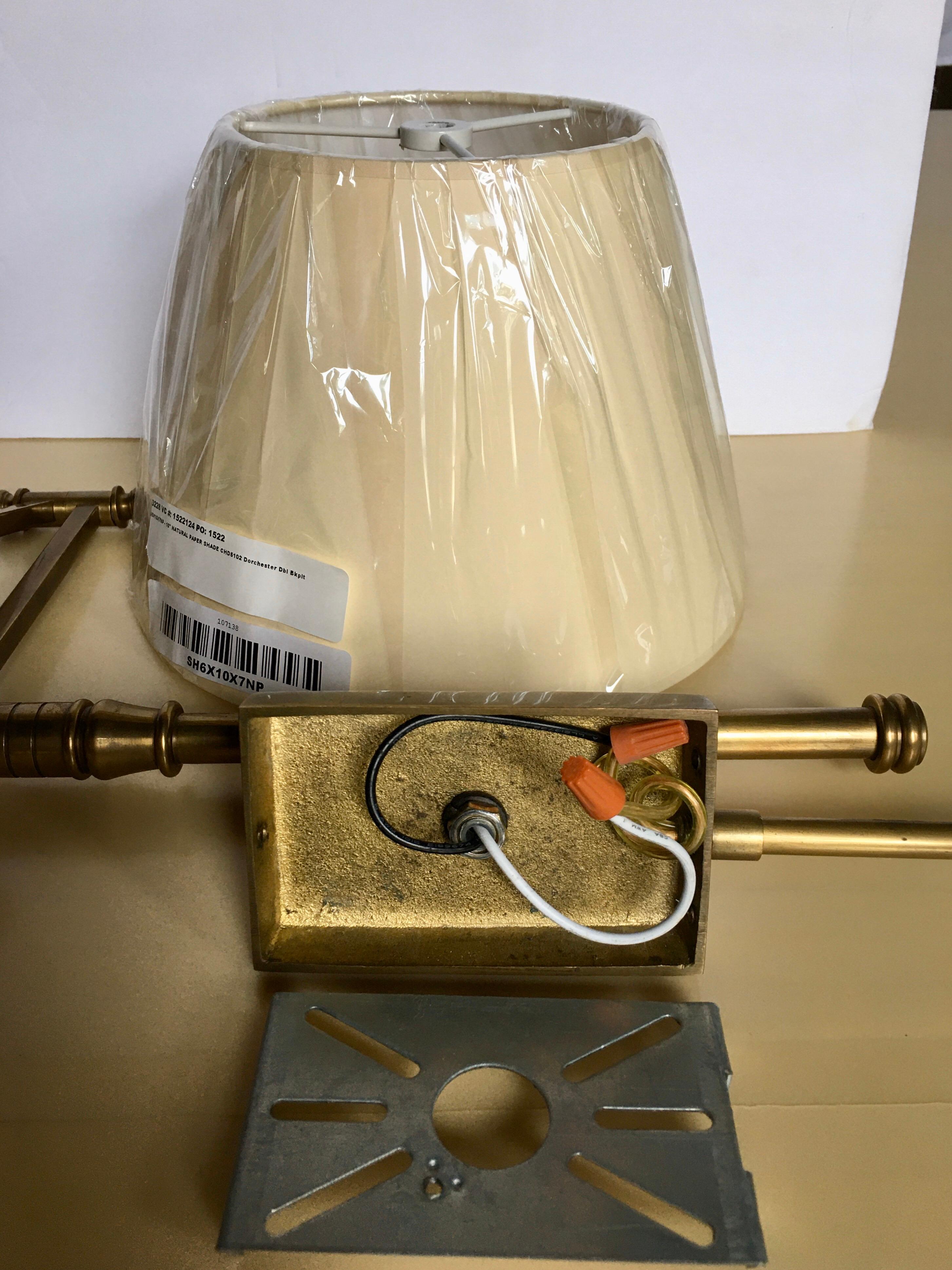 Brass Swing Arm Task Wall Sconce by Chapman & Meyers for Visual Comfort In Good Condition In Lambertville, NJ