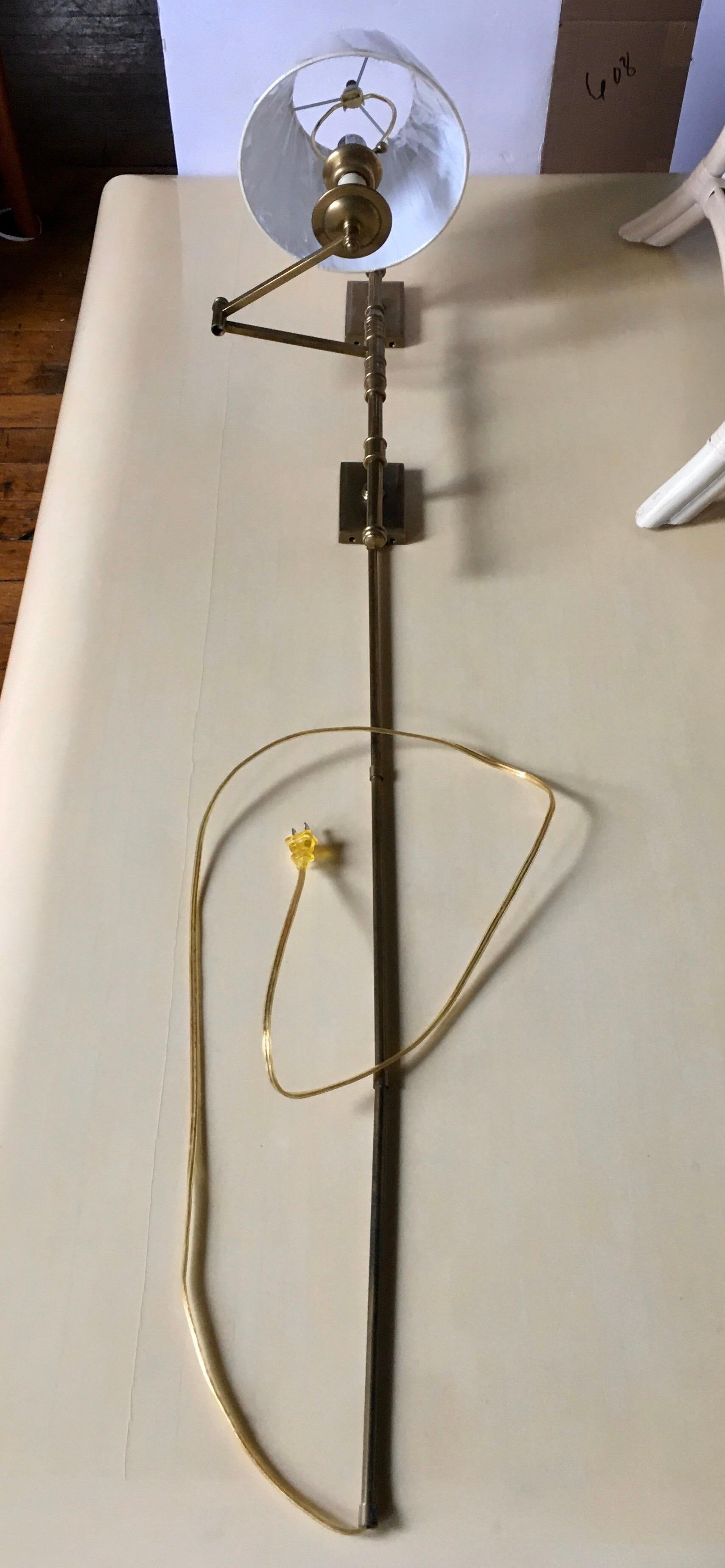 Brass Swing Arm Task Wall Sconce by Chapman & Meyers for Visual Comfort 1