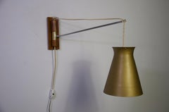 Wandleuchte mit Schwenkarm aus Messing, 1960er Jahre, Deutschland