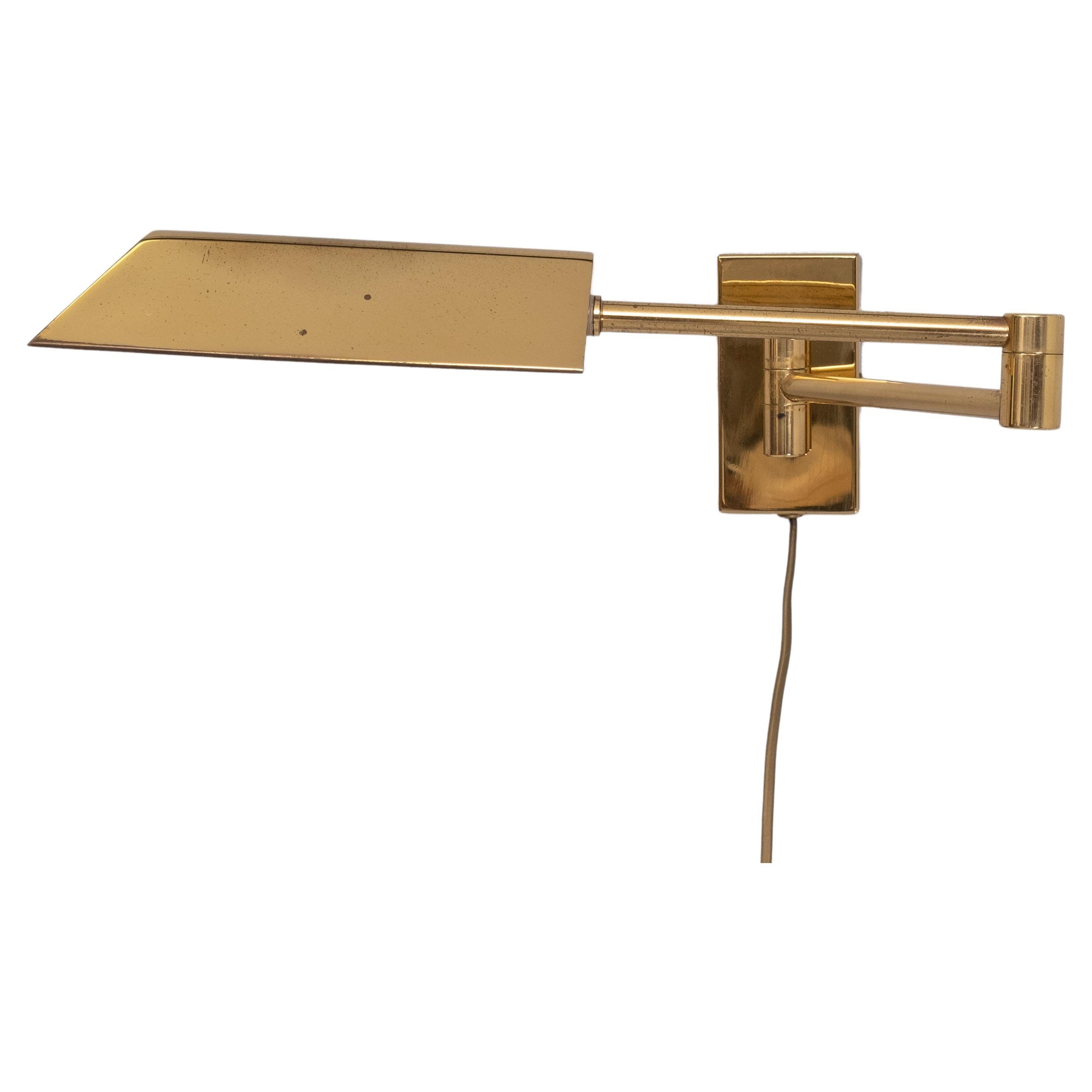 Brass swing arm Wall lamp  Germany 1970s  For Sale