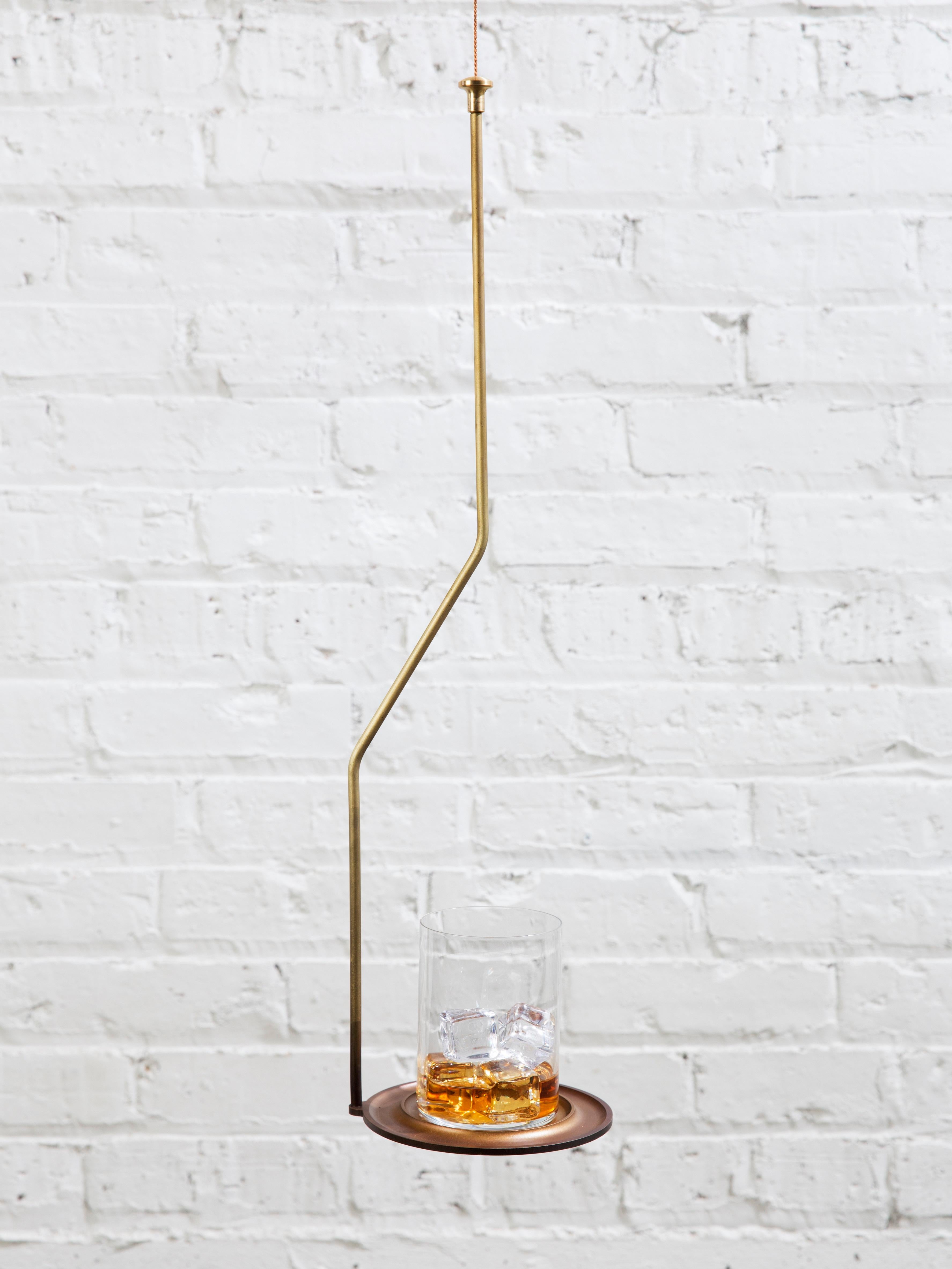 Post-Modern Brass Swinging Drink Table by Gentner Design For Sale