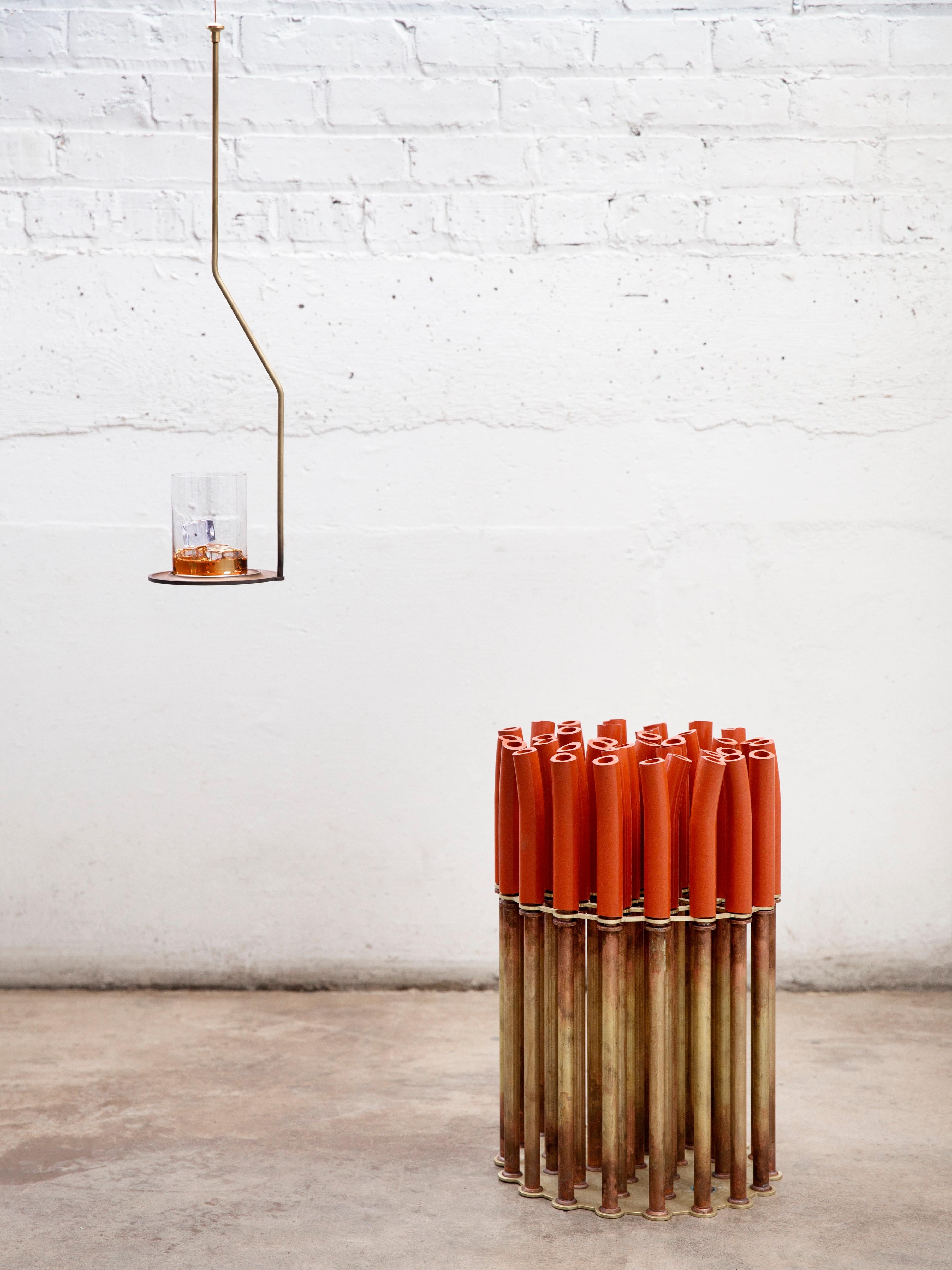 American Brass Swinging Drink Table by Gentner Design For Sale