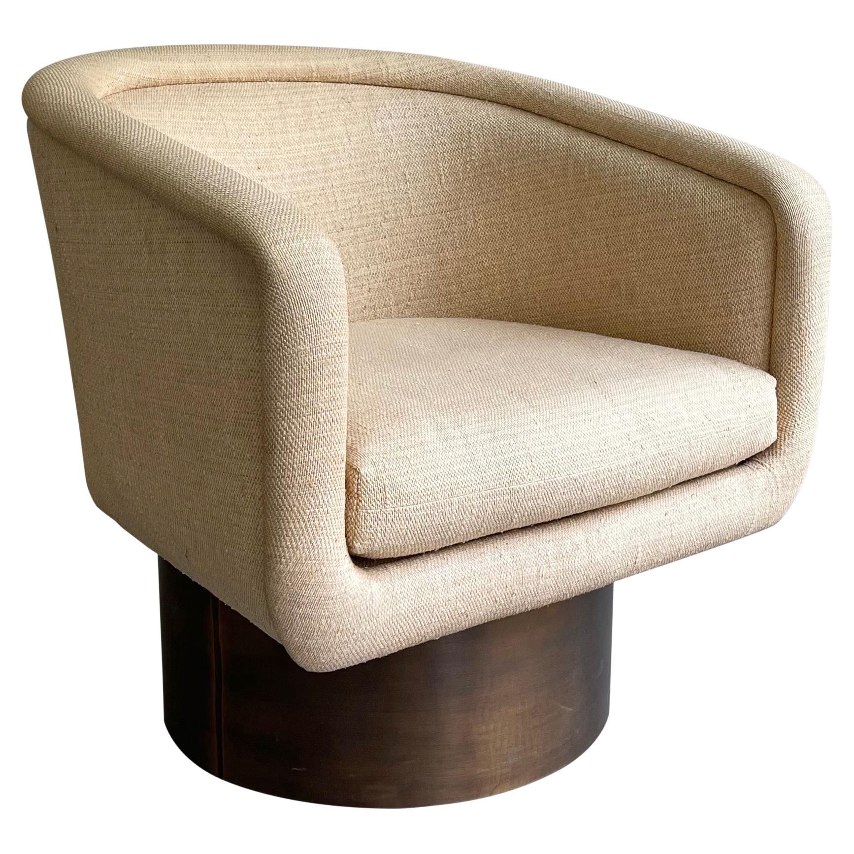 Brass Swivel Club Chair by Leon Rosen for Pace