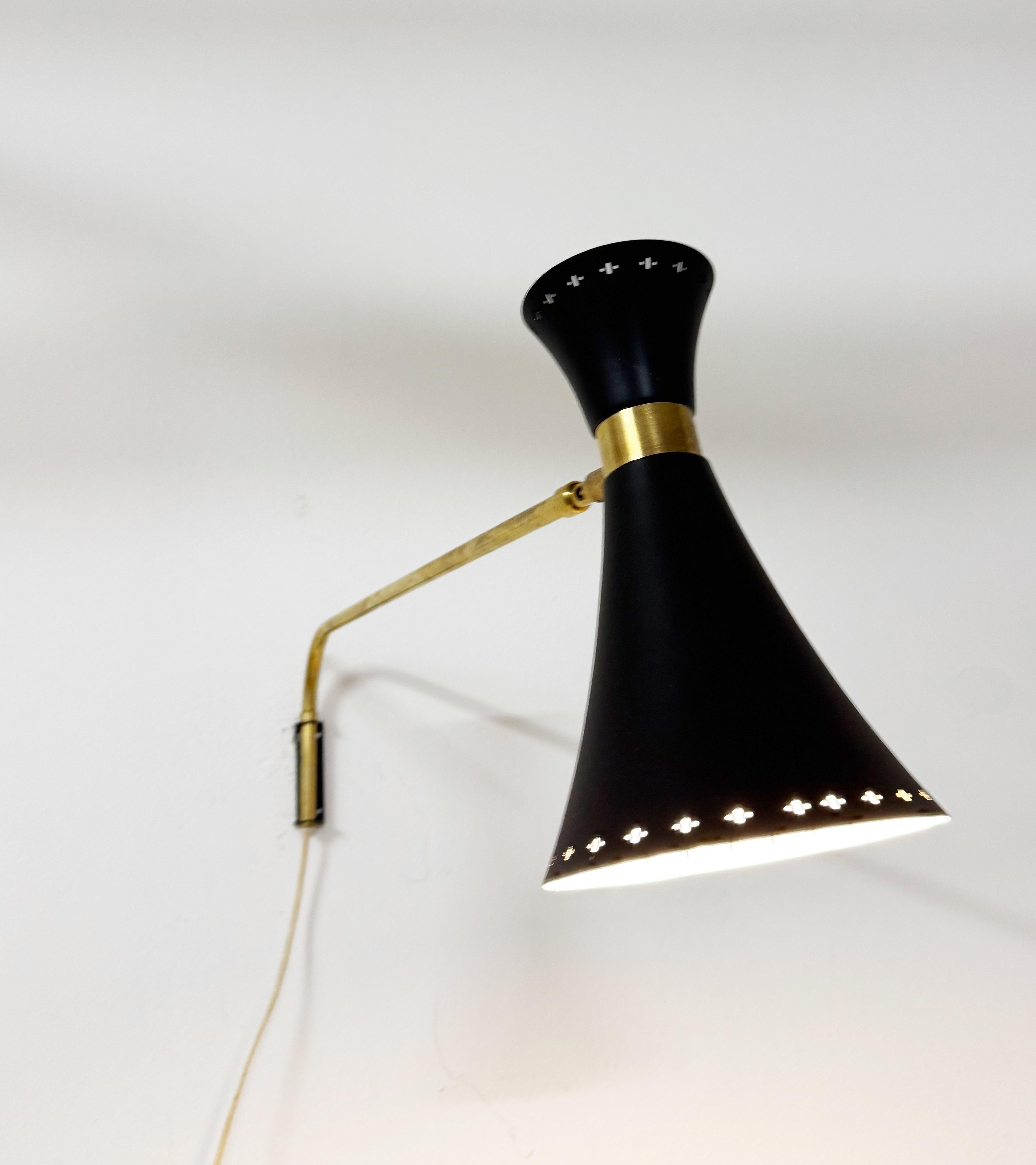 Brass Swivel Mounted Wall Lamp by EWA For Sale 4