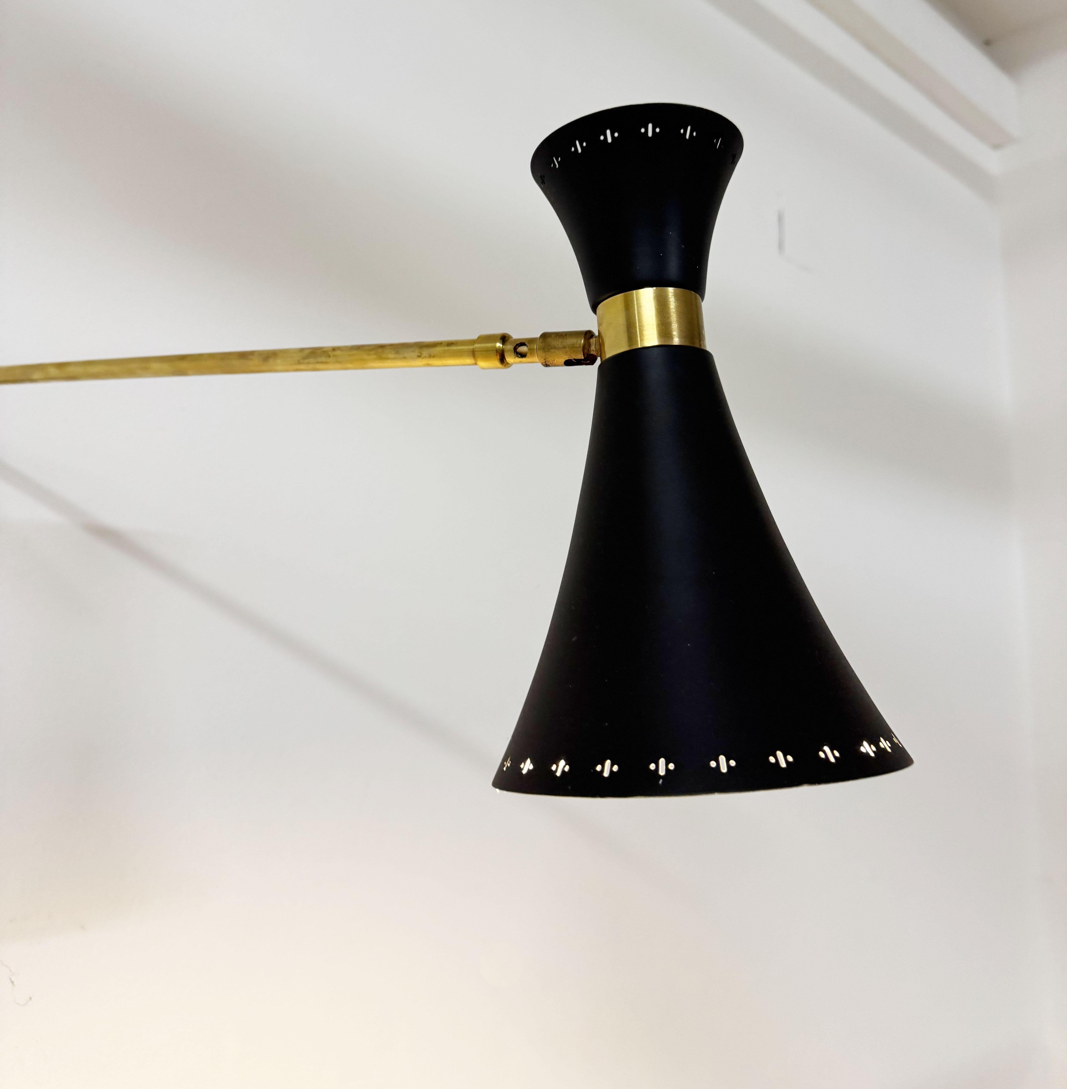 Brass Swivel Mounted Wall Lamp by EWA For Sale 5