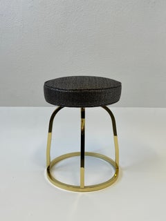 Brass Swivel Vanity Stool in the Manner of Charles Hollis Jones