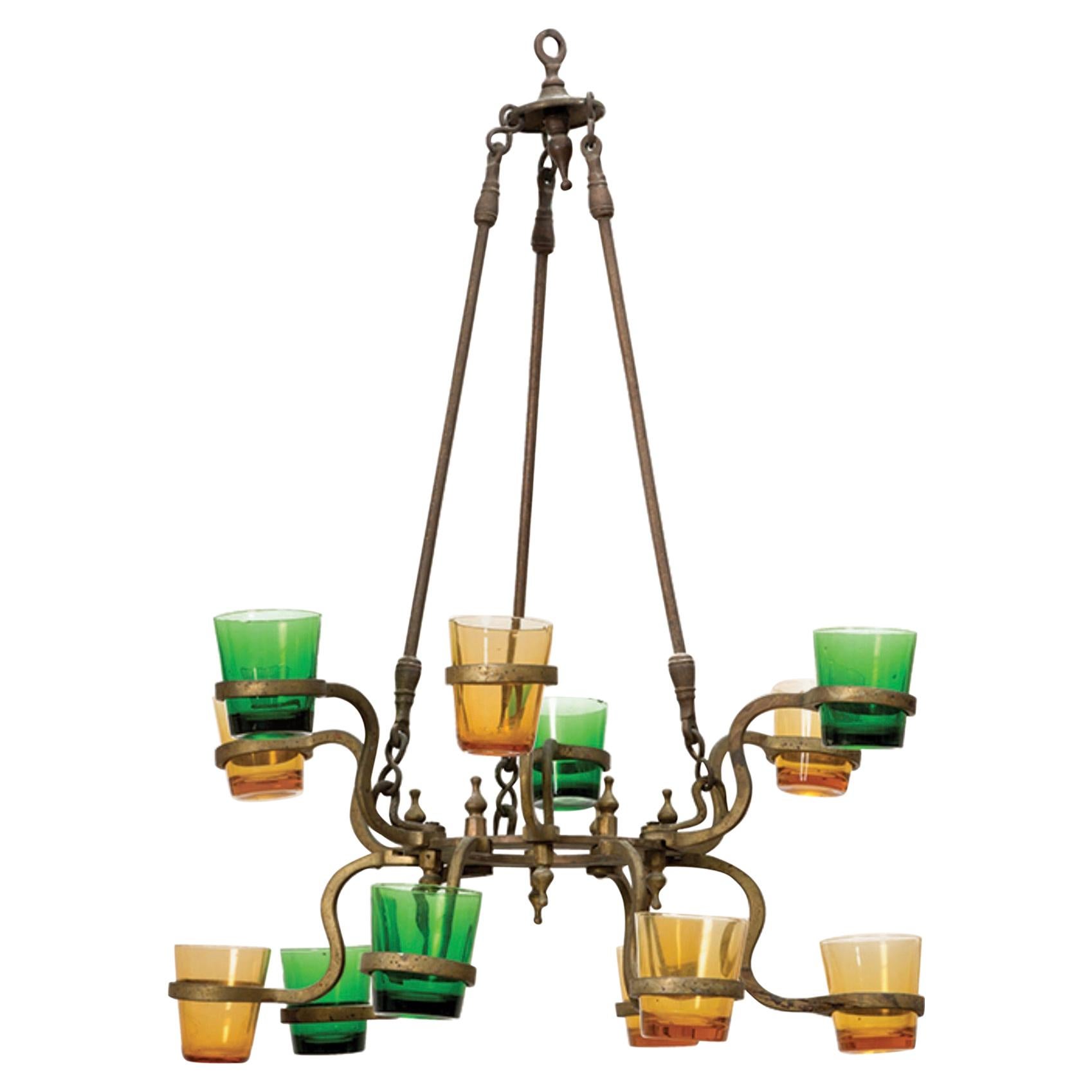 Early 20th Century Indian Brass Synagogue Lamp For Sale