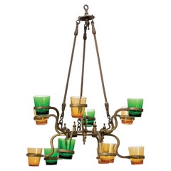 Lampada da sinagoga indiana in ottone dei primi del Novecento