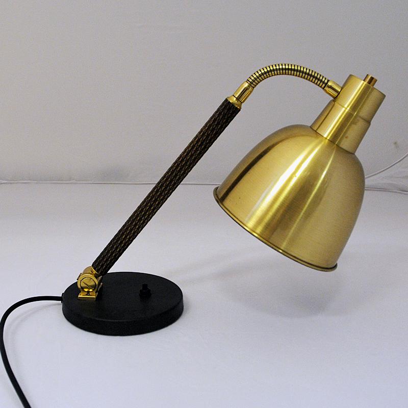 Scandinavian Modern Brass Table and Desk Lamp by Selecto AS, Norway, 1950s
