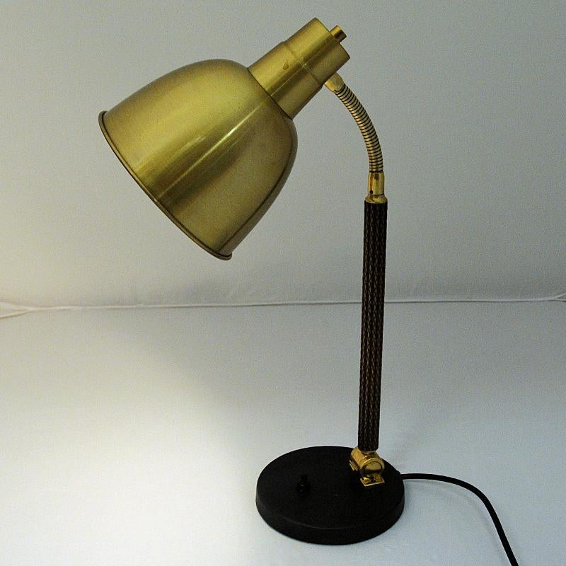 Mid-20th Century Brass Table and Desk Lamp by Selecto AS, Norway, 1950s
