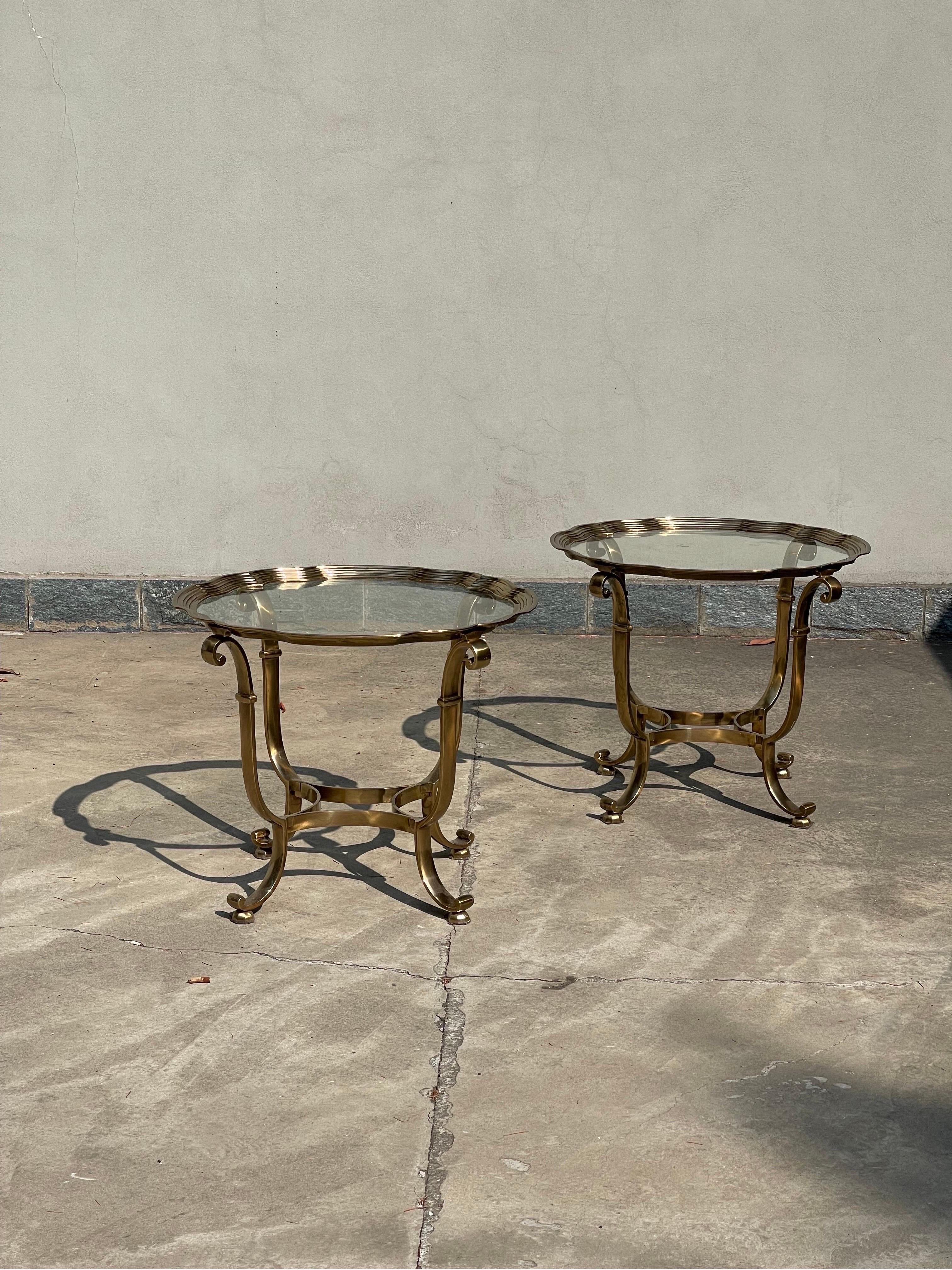 Beautiful set of two brass table from the 70s 
The tables are in Perfect conditions.