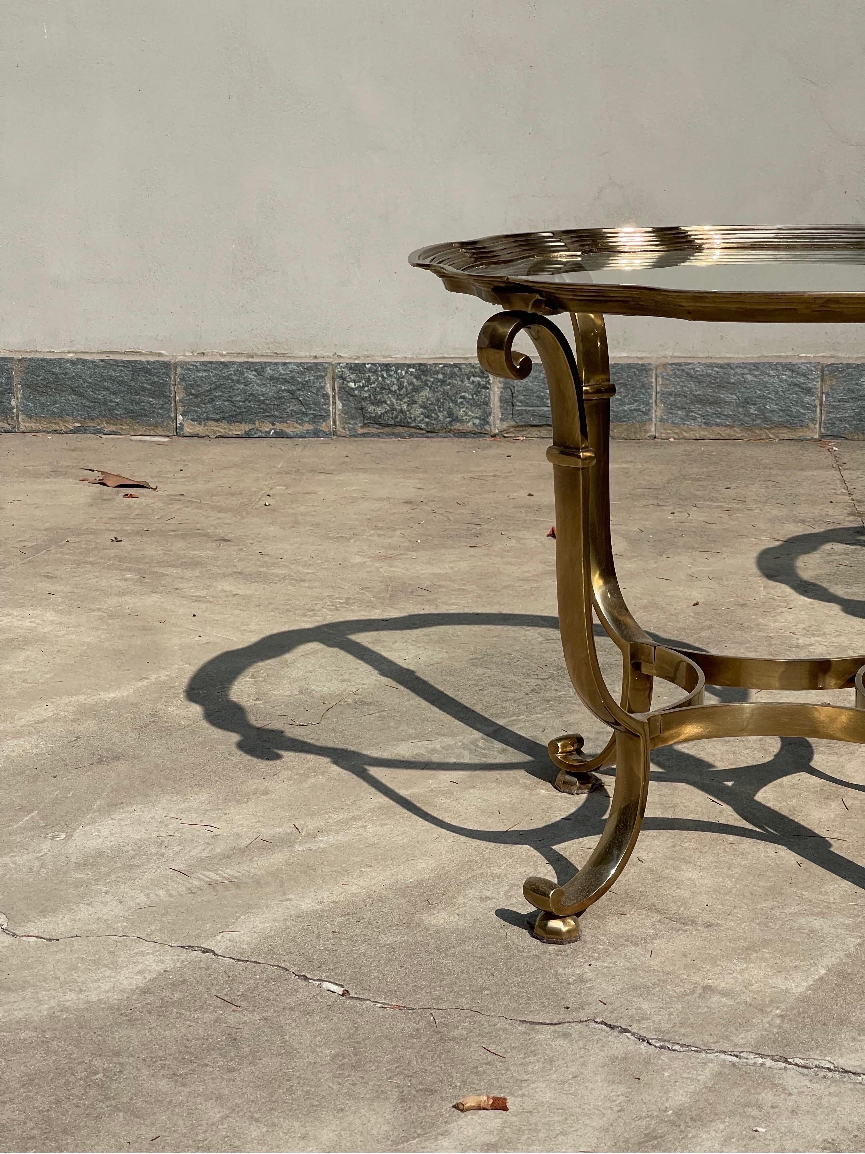 Brass Table Attributed to Versace from the 70s In Excellent Condition For Sale In Milano, MI