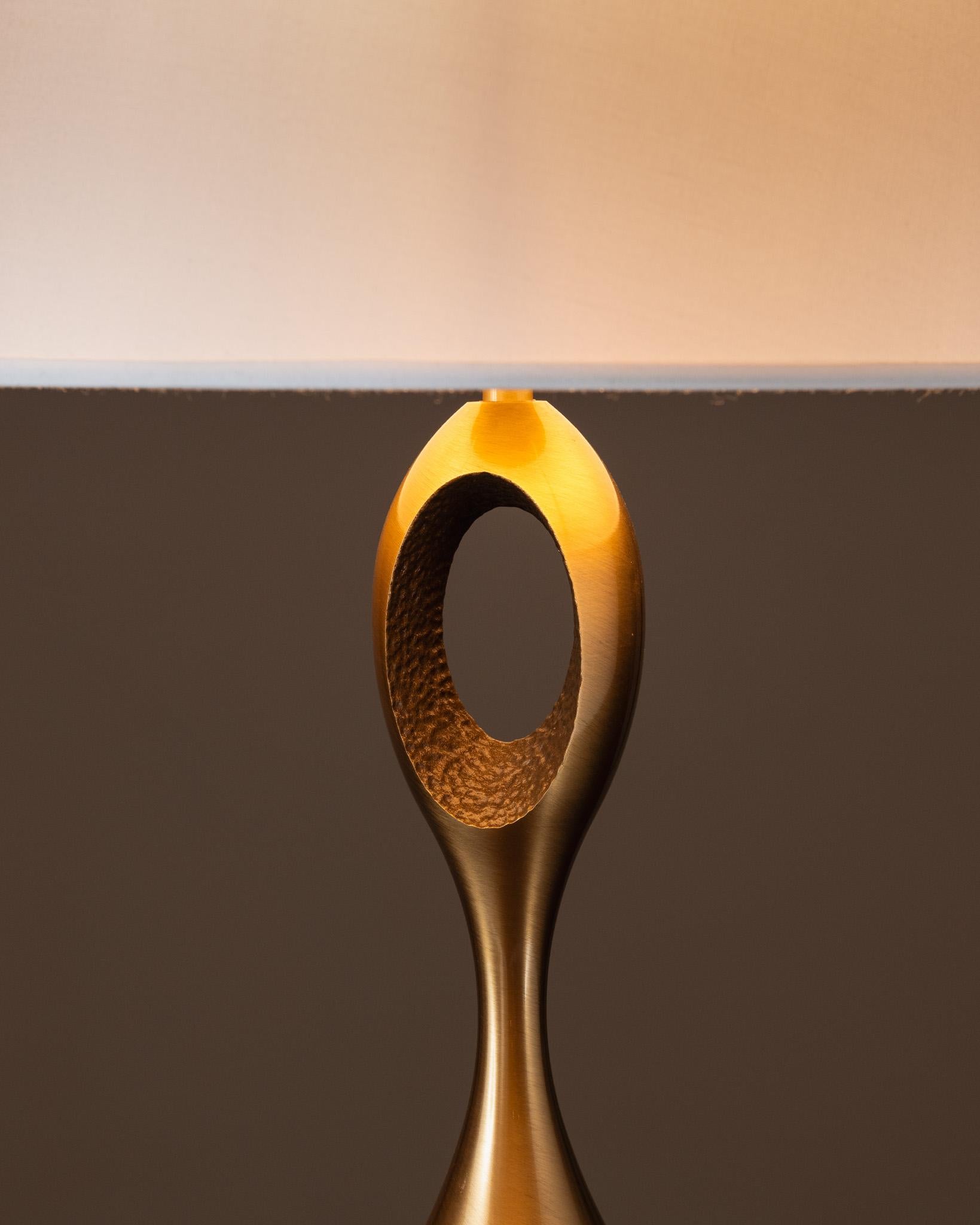 Mid-Century Modern Brass Table Lamp, 2000s For Sale