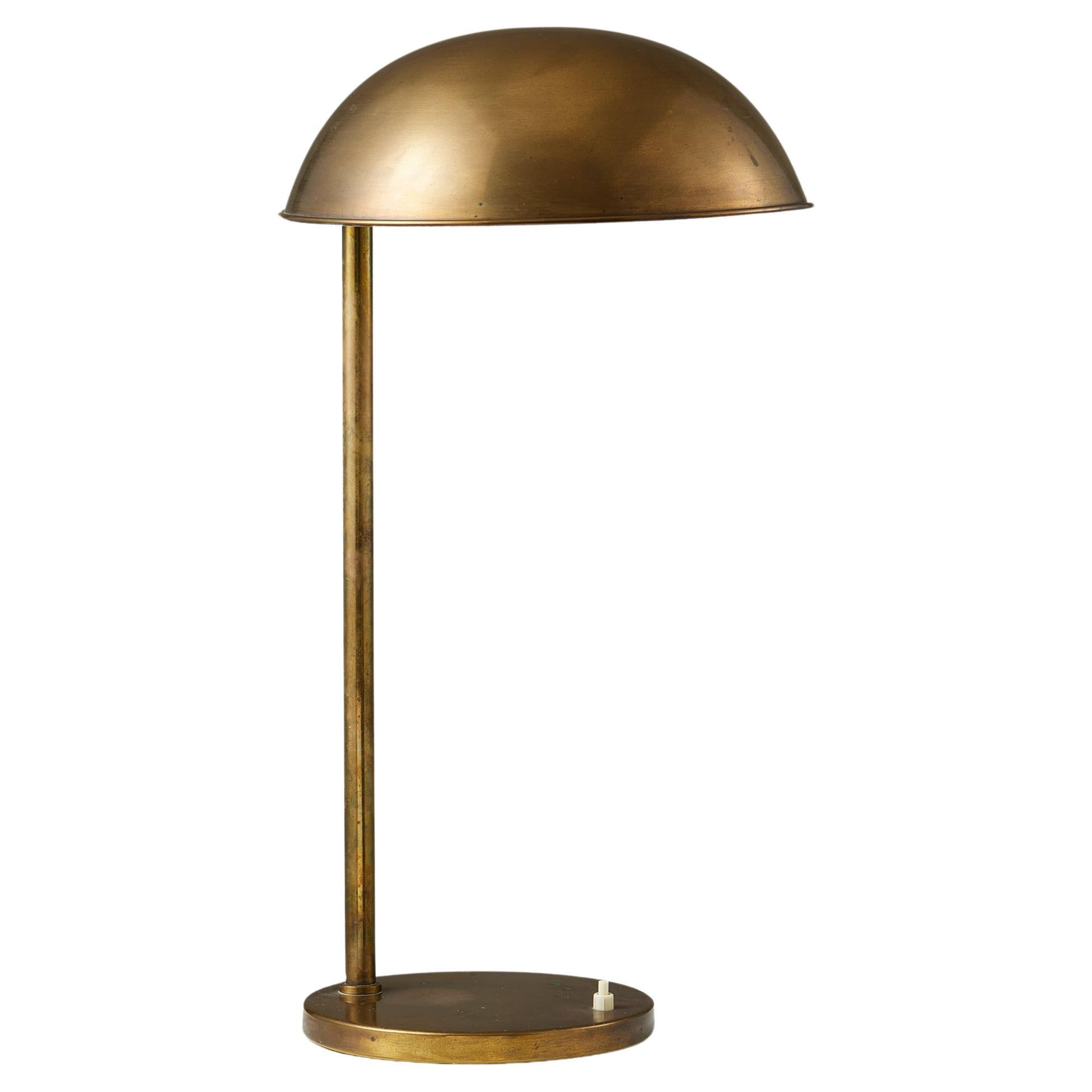 Brass table lamp, anonymous, Denmark, 1960s For Sale