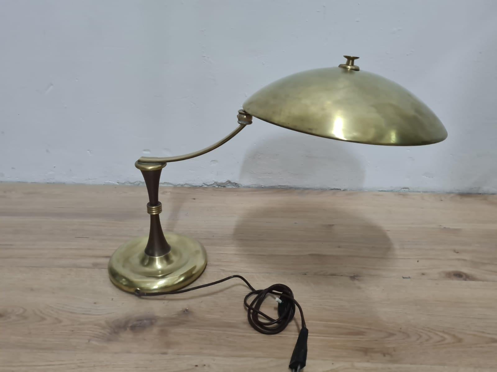 Brass Table Lamp Arredoluce Monza 'Attribution' For Sale 6