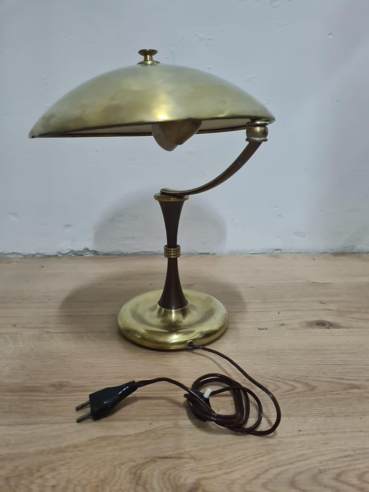 Brass Table Lamp Arredoluce Monza 'Attribution' For Sale 9