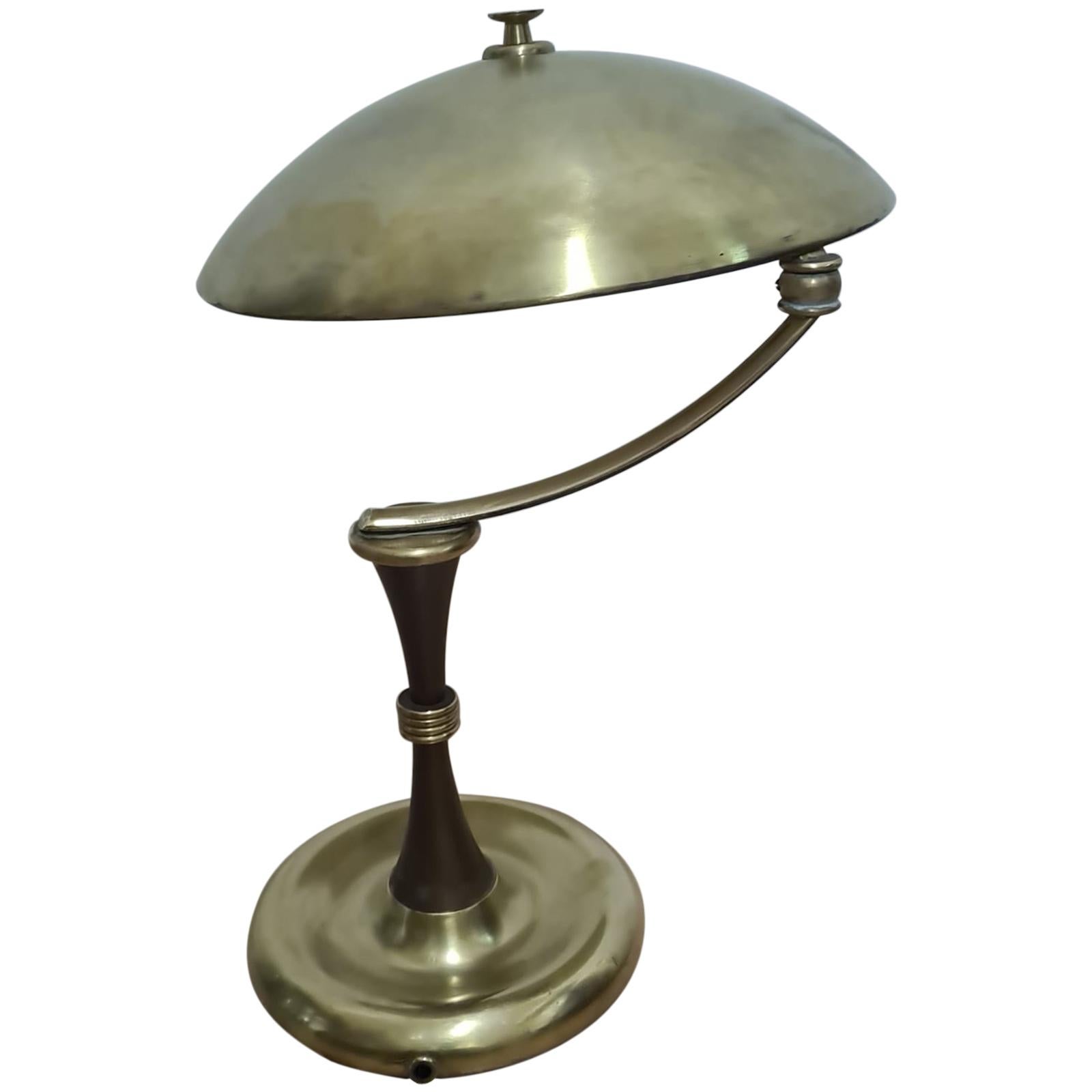 Brass Table Lamp Arredoluce Monza 'Attribution' For Sale