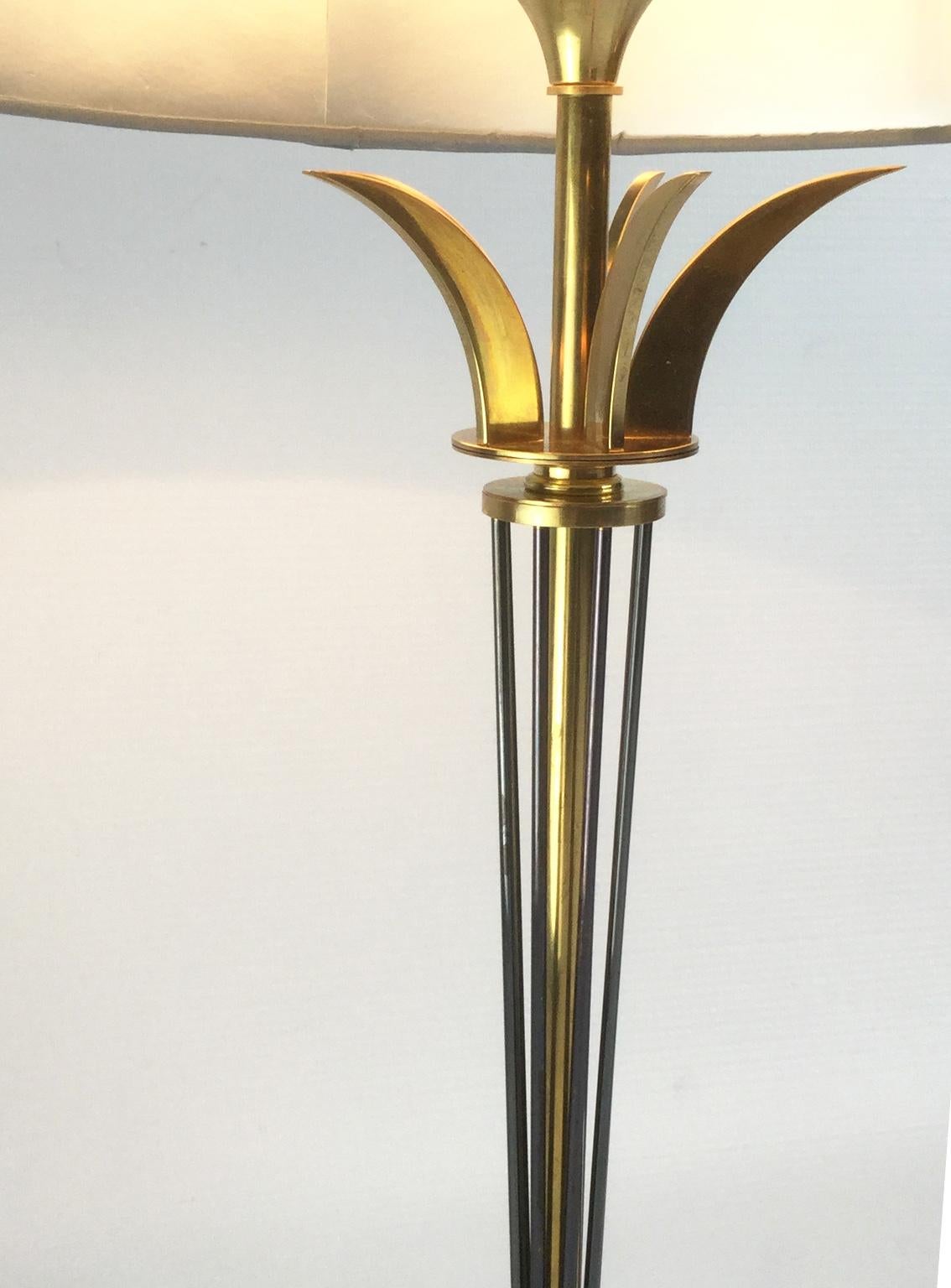 Mid-Century Modern Brass Table Lamp Attributed to Maison Jansen, 1950s