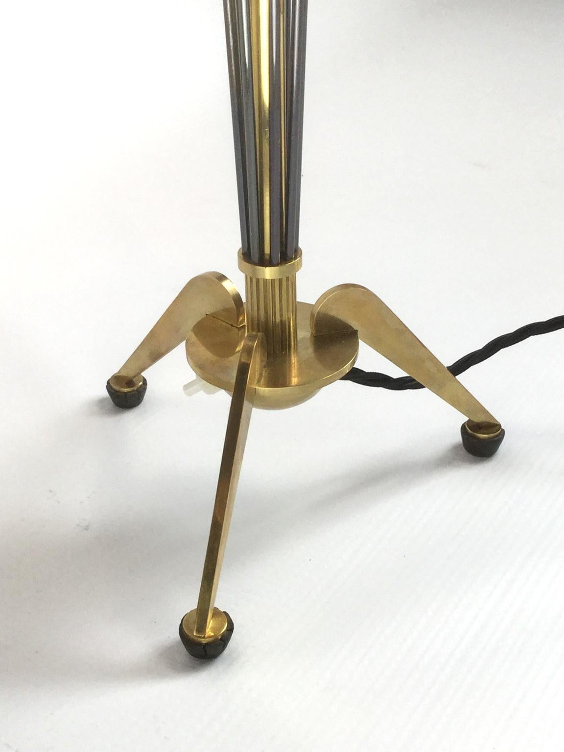 French Brass Table Lamp Attributed to Maison Jansen, 1950s