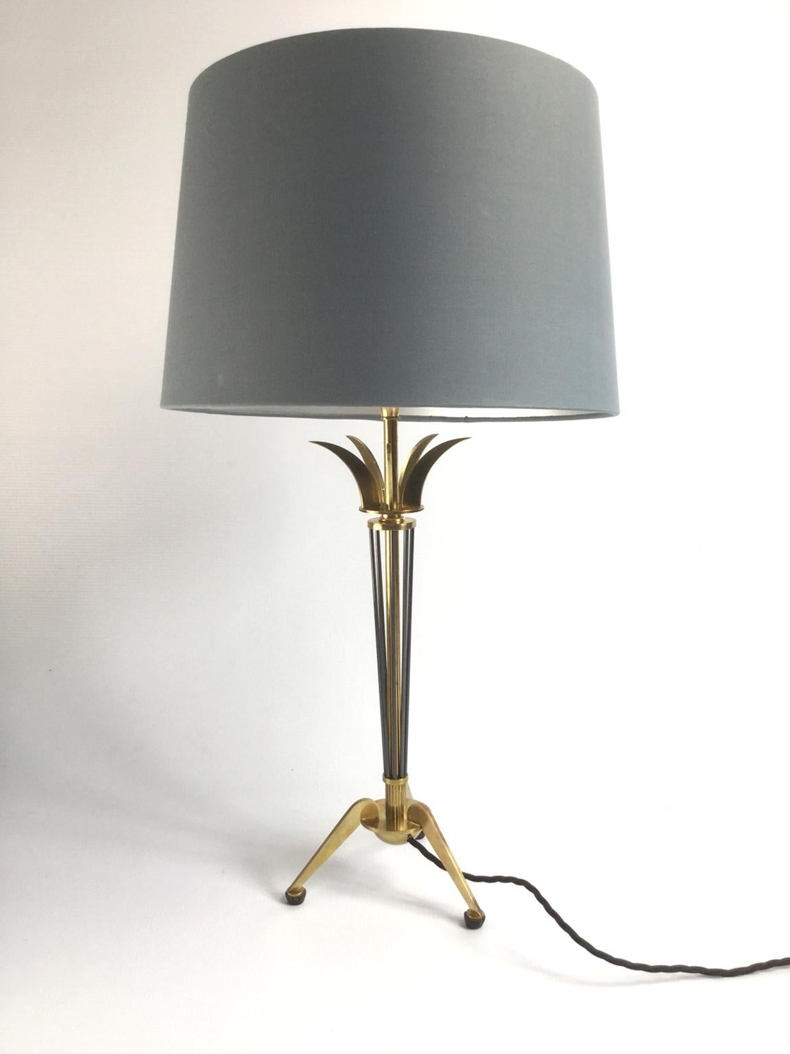 Gilt Brass Table Lamp Attributed to Maison Jansen, 1950s