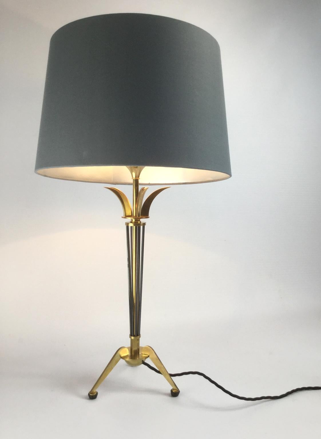 Brass Table Lamp Attributed to Maison Jansen, 1950s In Good Condition In London, GB