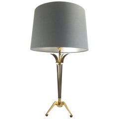 Brass Table Lamp Attributed to Maison Jansen, 1950s