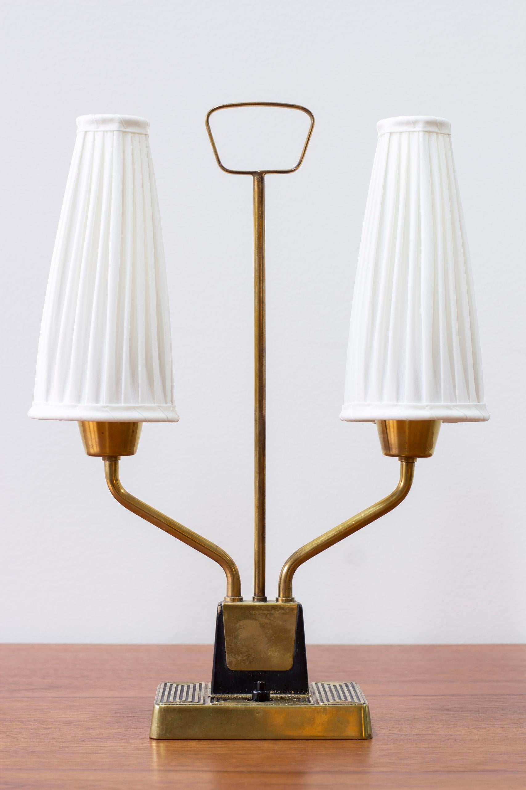 Swedish Brass table lamp by ASEA belysning, Sweden, 1950s For Sale