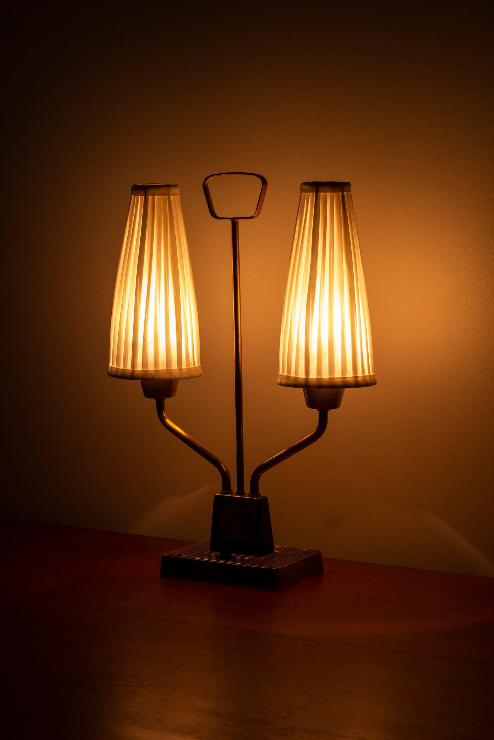 Brass table lamp by ASEA belysning, Sweden, 1950s 3
