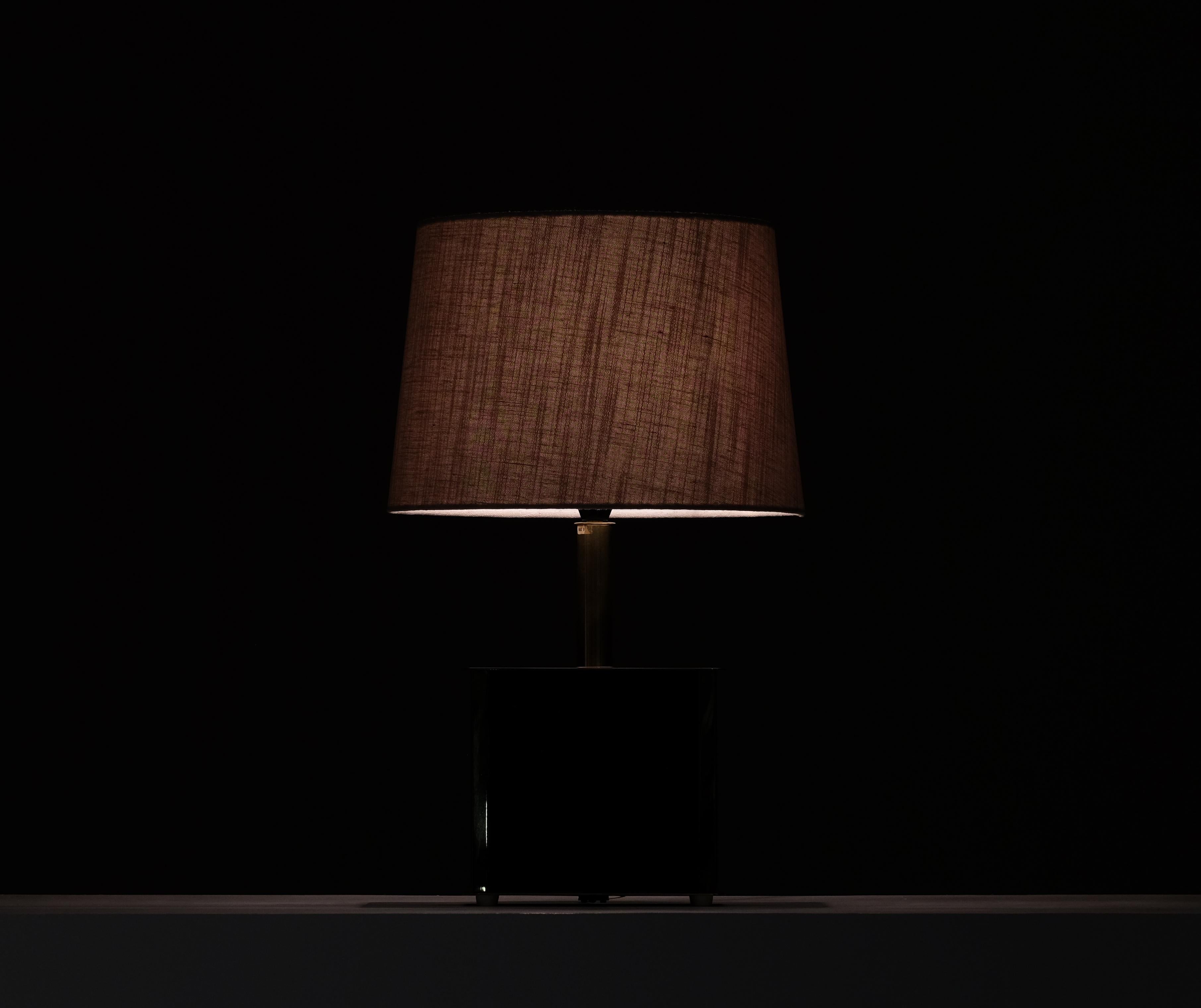 Table lamp model B-55 in brass manufactured by Bergboms, Sweden, 1970s.
