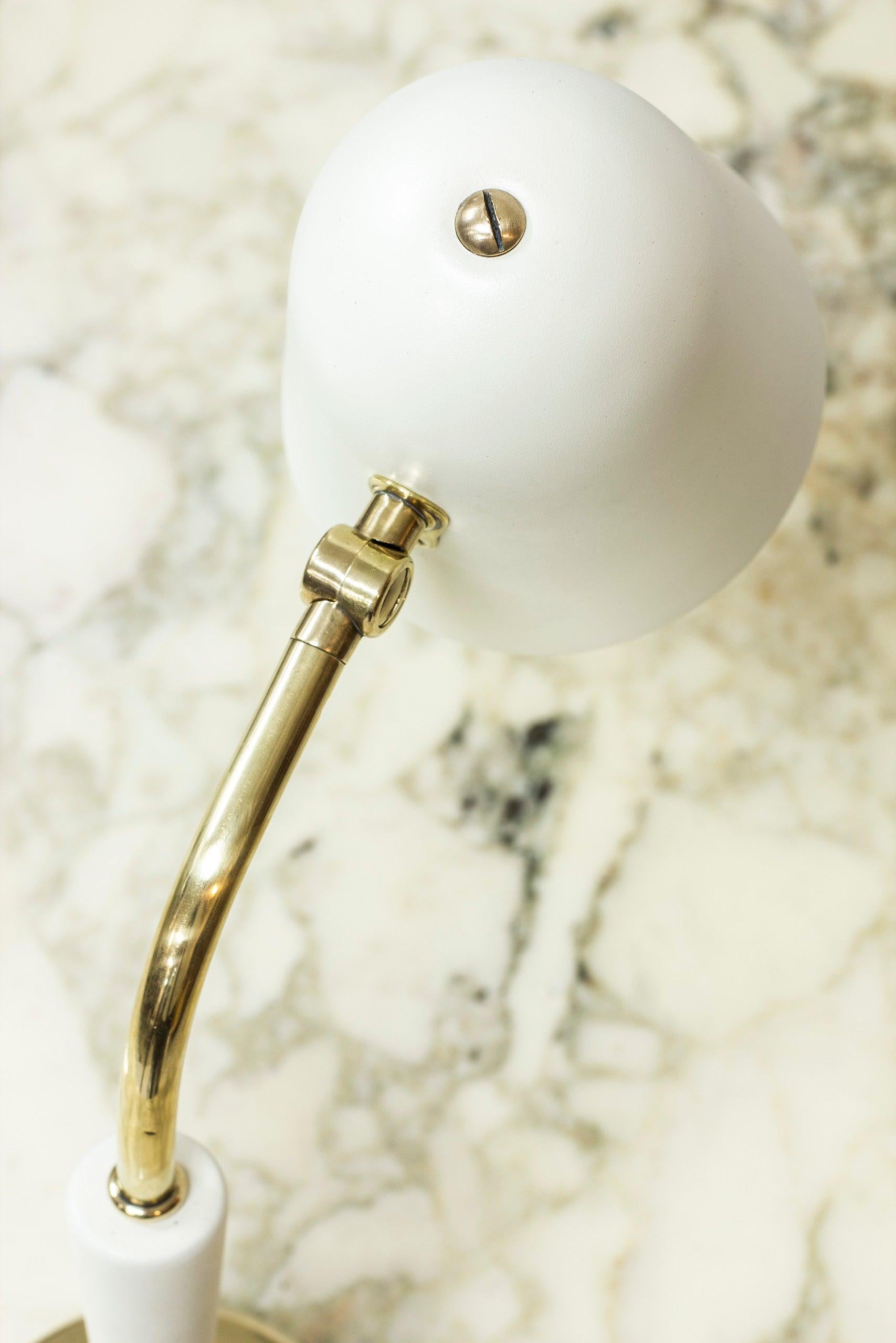 Aluminum Brass Table Lamp by Bertil Brisborg for Nordiska Kompaniet, Swedish modern For Sale