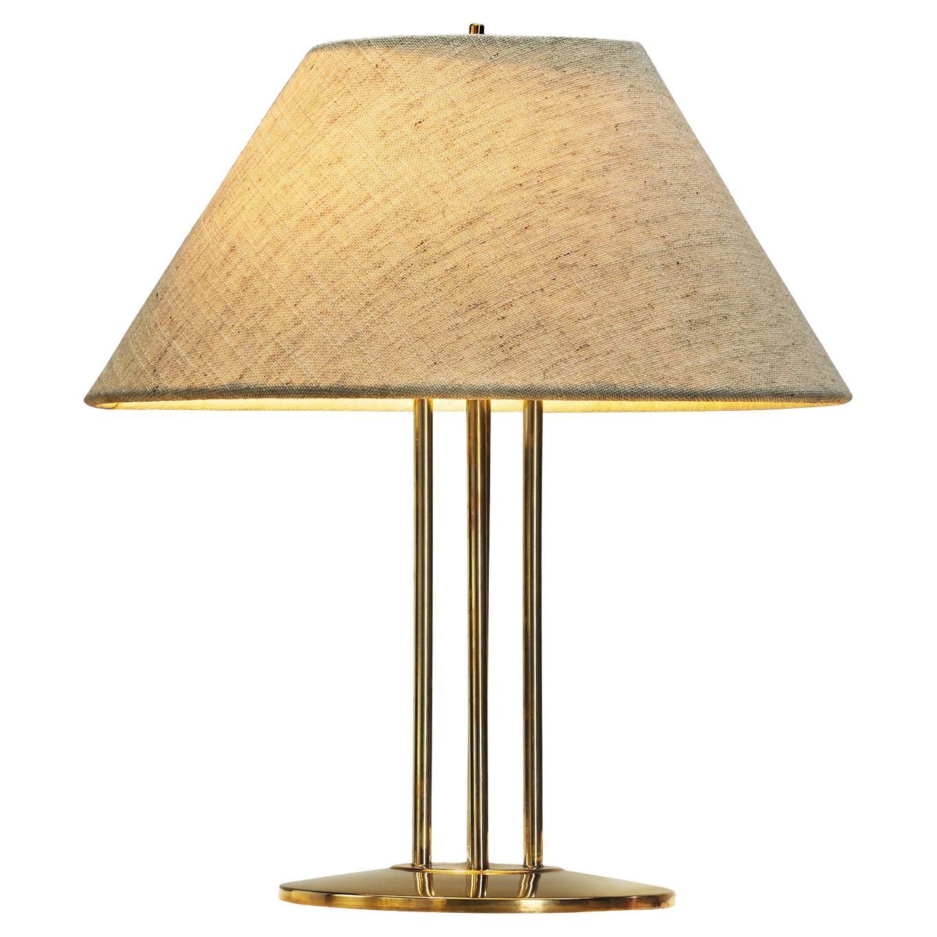 Lámpara de mesa de latón de Eino Schroderus, Finlandia Primera mitad del siglo XX