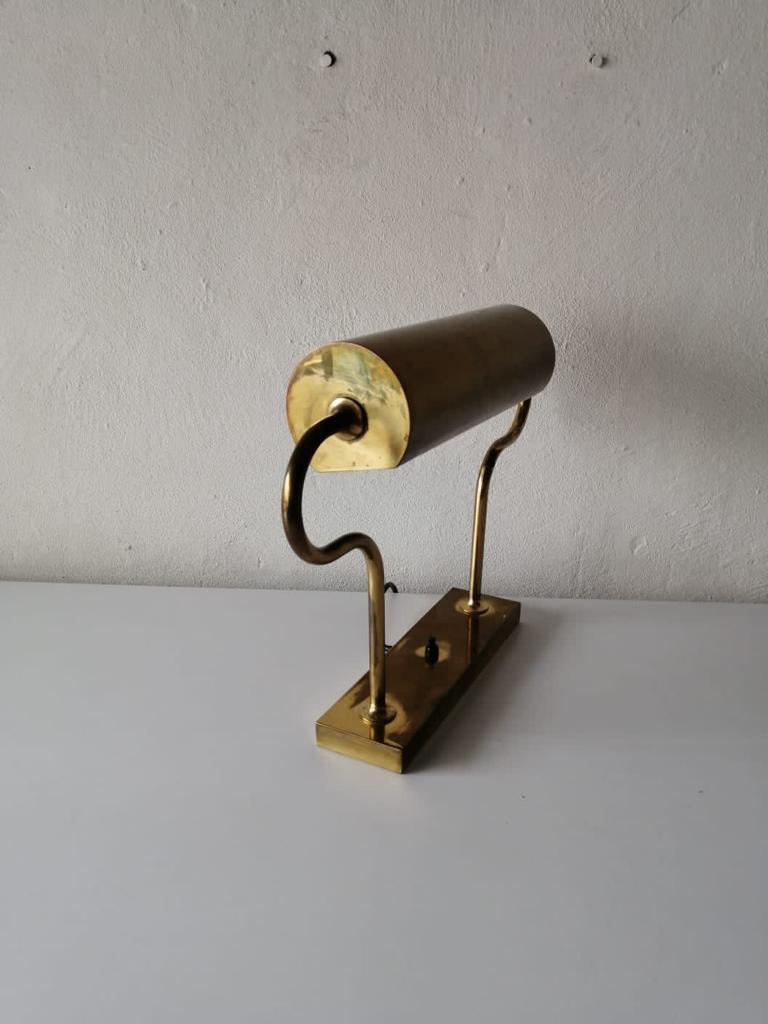 Late 20th Century Solid Brass Adjustable Table Lamp by Florian Schulz, 1970s Germany For Sale