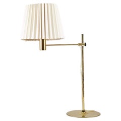 Brass Table Lamp by Hans-Agne Jakobsson with Pleated Shade - Sweden 1960's
