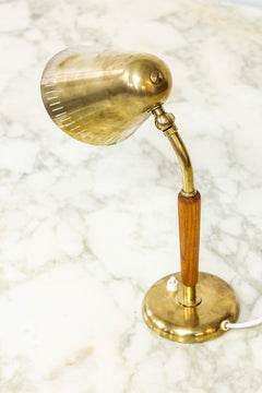 Brass Table Lamp by Harald Elof Notini for Böhlmarks, Sweden, 1940s