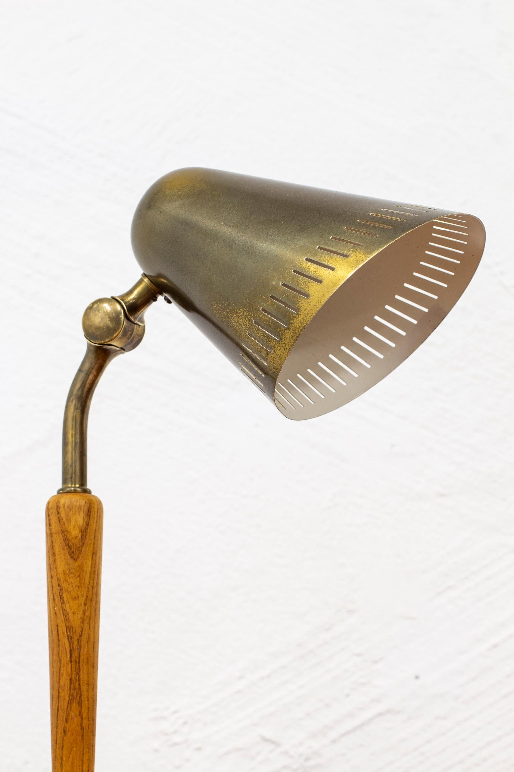 Brass Table Lamp by Harald Elof Notini for Böhlmarks, Sweden, 1940s 1