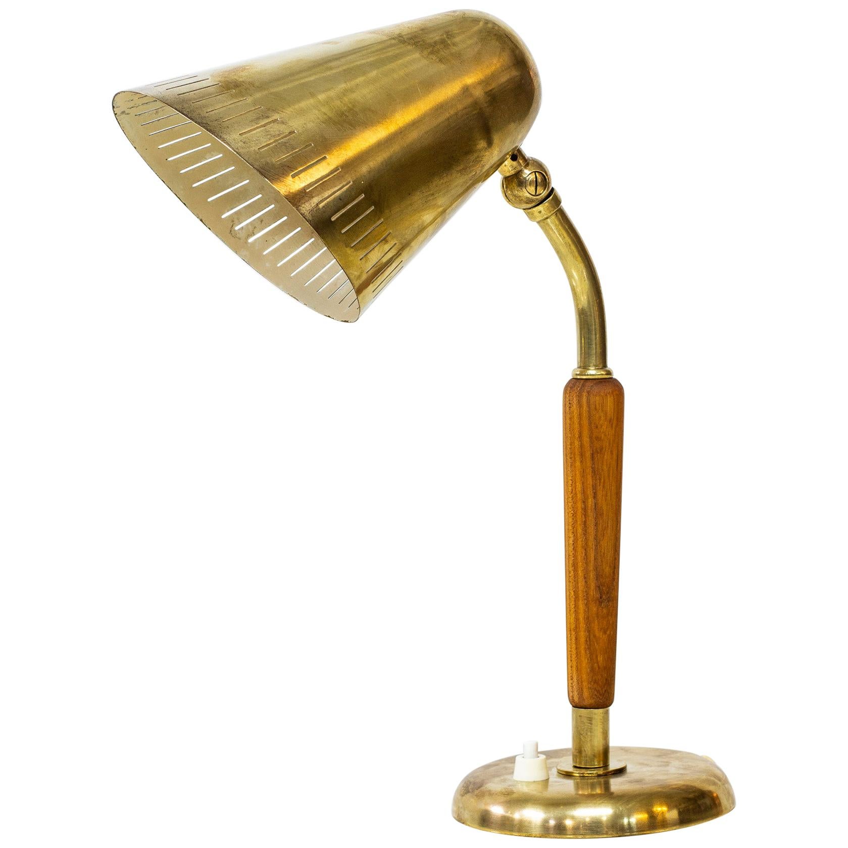 Brass Table Lamp by Harald Elof Notini for Böhlmarks, Sweden, 1940s