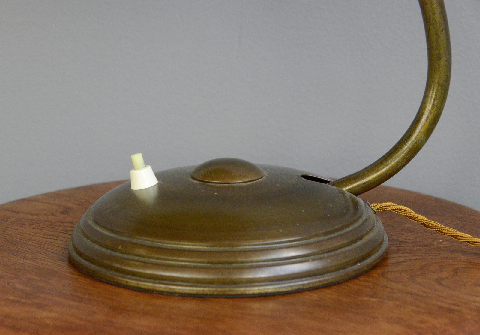 German Brass Table Lamp by Helo, circa 1940s