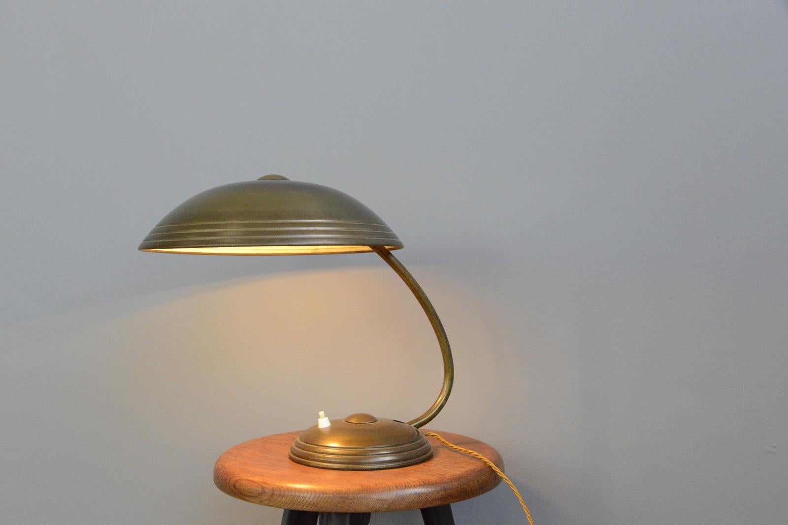 Brass Table Lamp by Helo, circa 1940s In Good Condition In Gloucester, GB