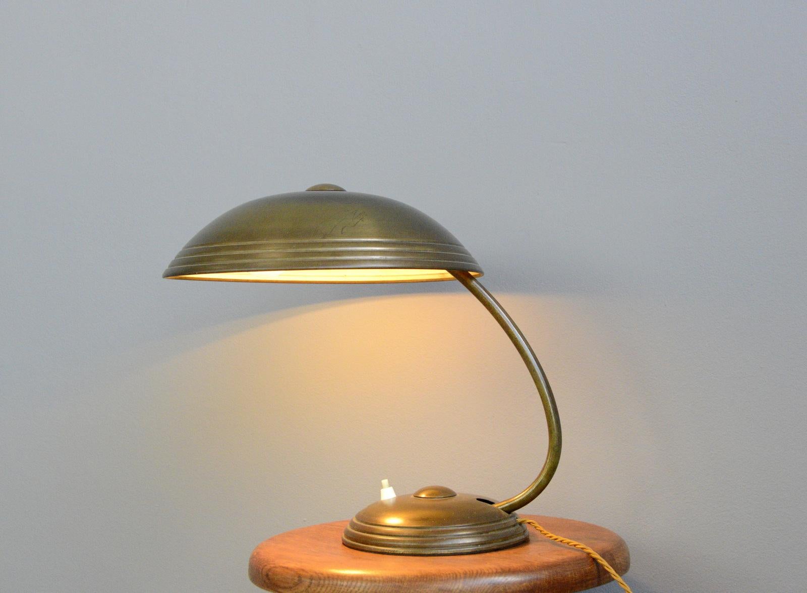 Mid-20th Century Brass Table Lamp by Helo, circa 1940s