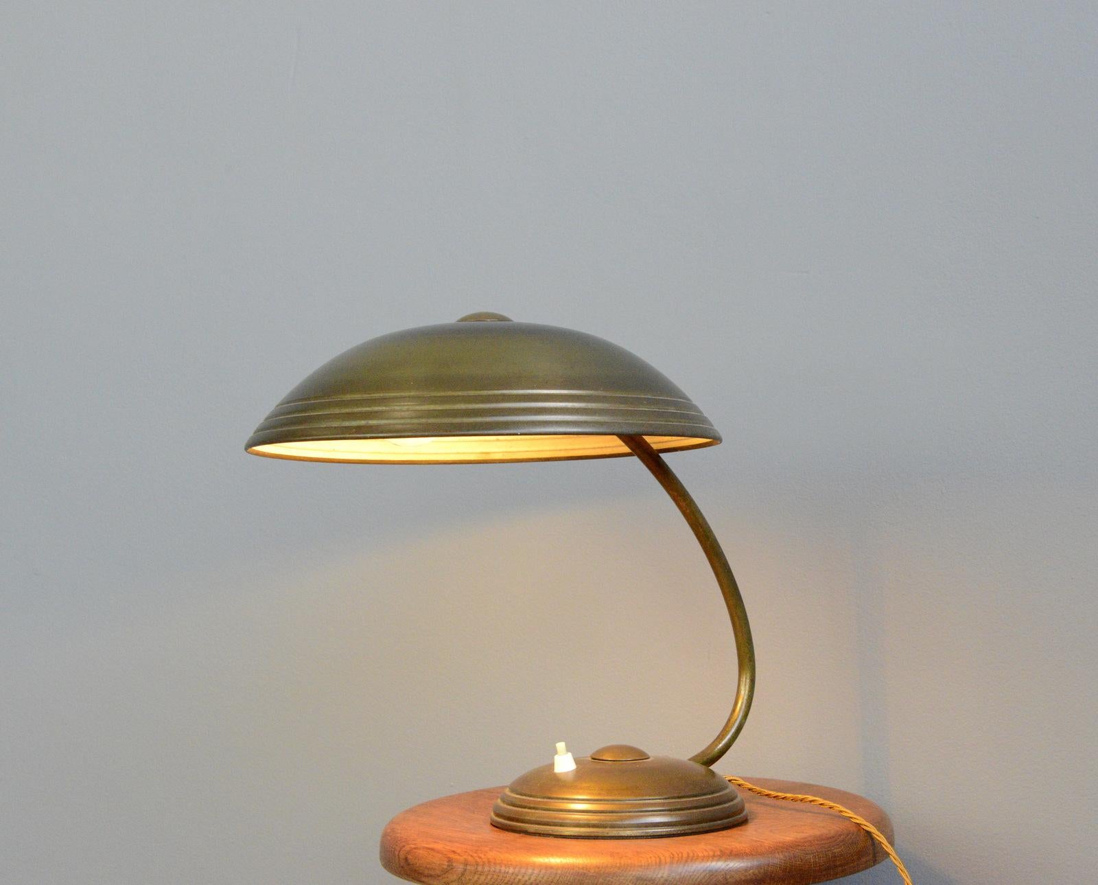 Brass Table Lamp by Helo, circa 1940s 1