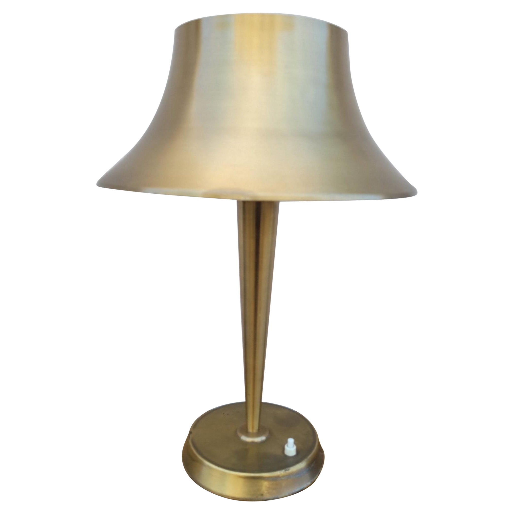 Brass Table Lamp by Jean Perzel, France, Mid-20th Century For Sale