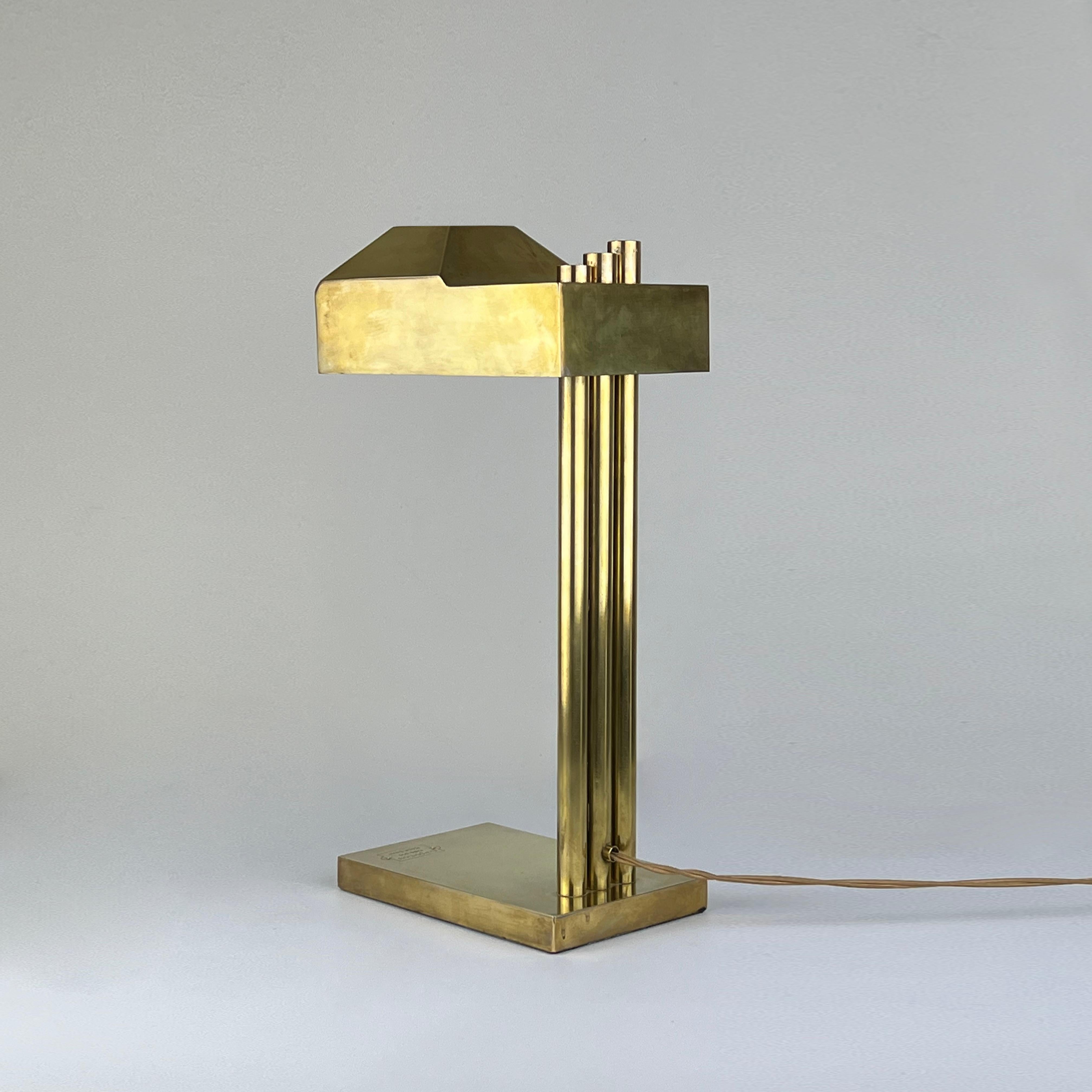Brass Table Lamp by Marcel Breuer, 1925, Marked 4