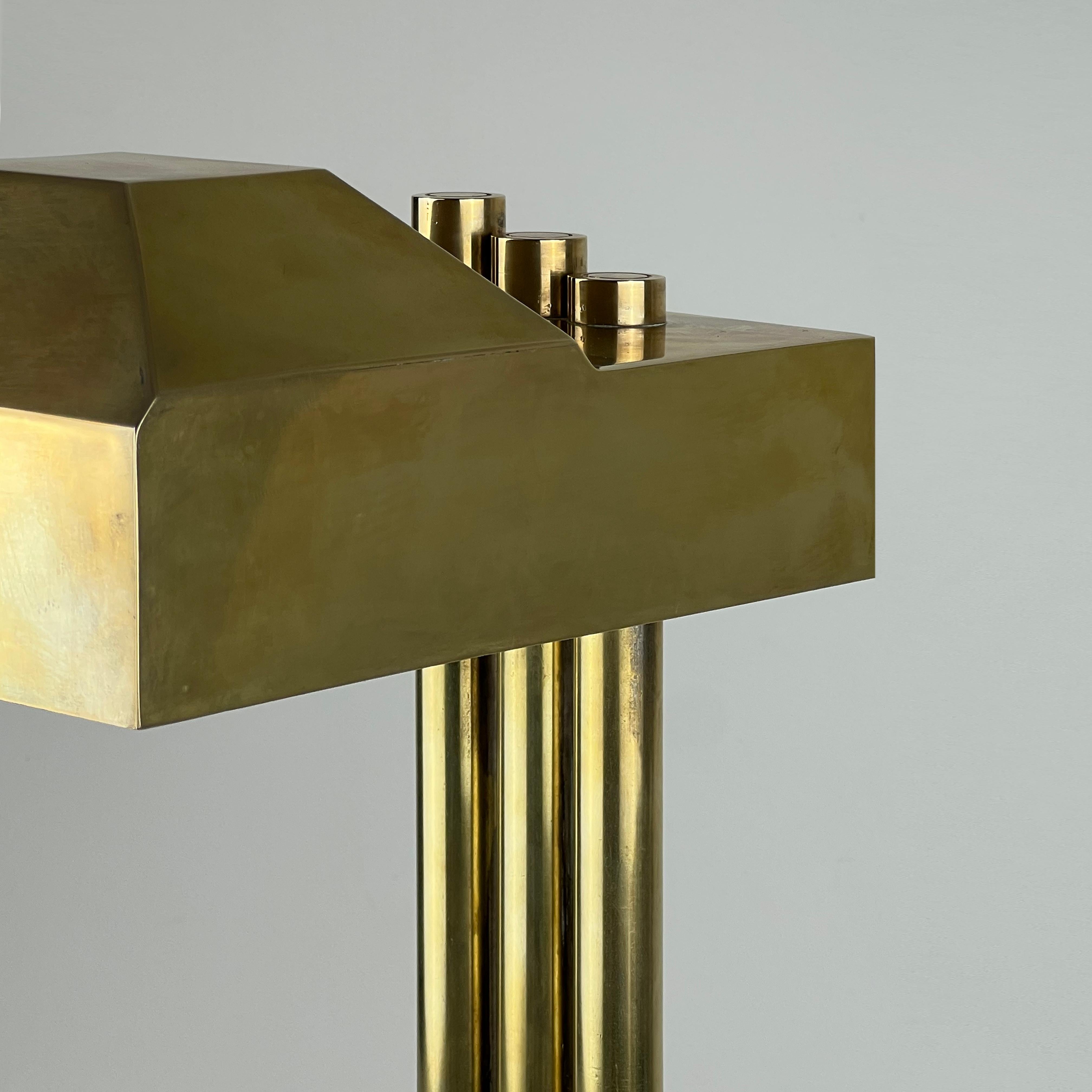 Bauhaus Brass Table Lamp by Marcel Breuer, 1925, Marked