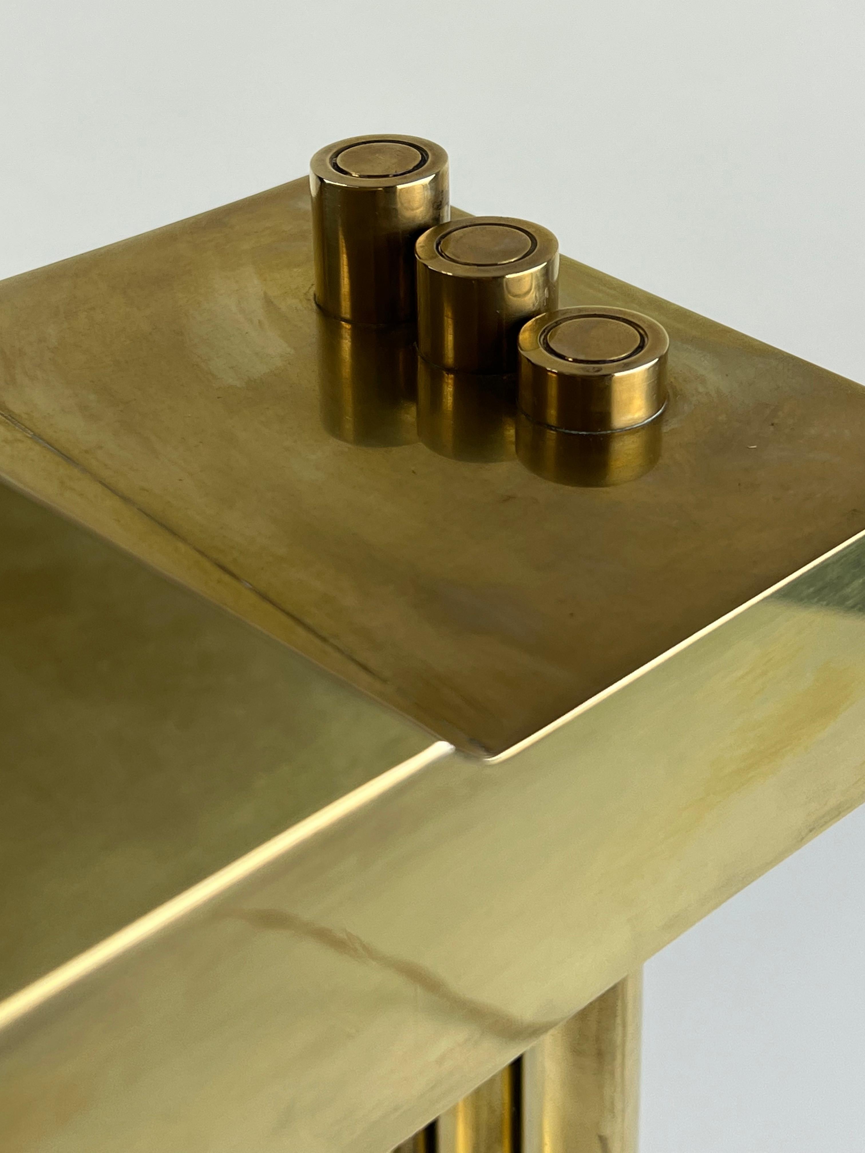 French Brass Table Lamp by Marcel Breuer, 1925, Marked