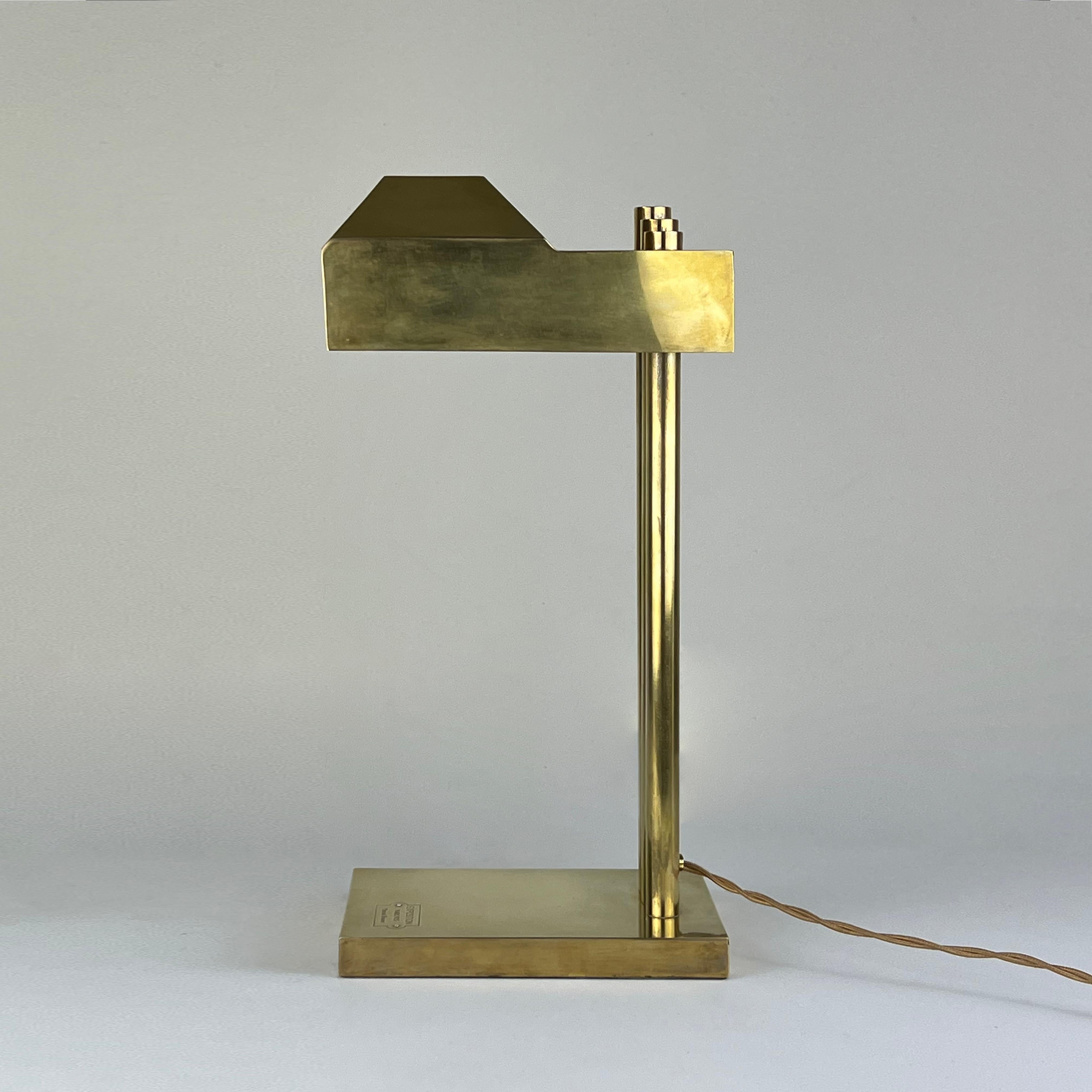 20th Century Brass Table Lamp by Marcel Breuer, 1925, Marked