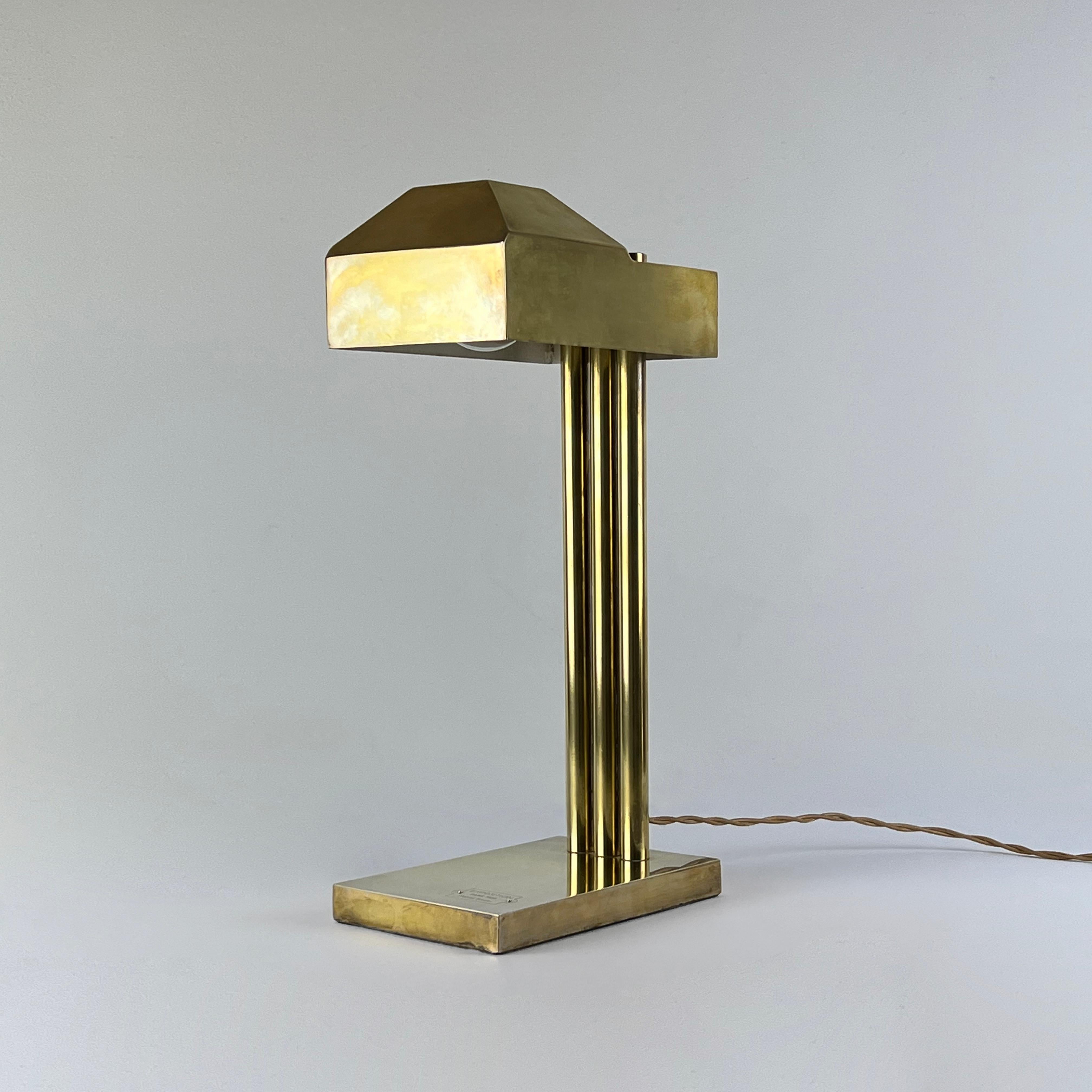 Brass Table Lamp by Marcel Breuer, 1925, Marked 1