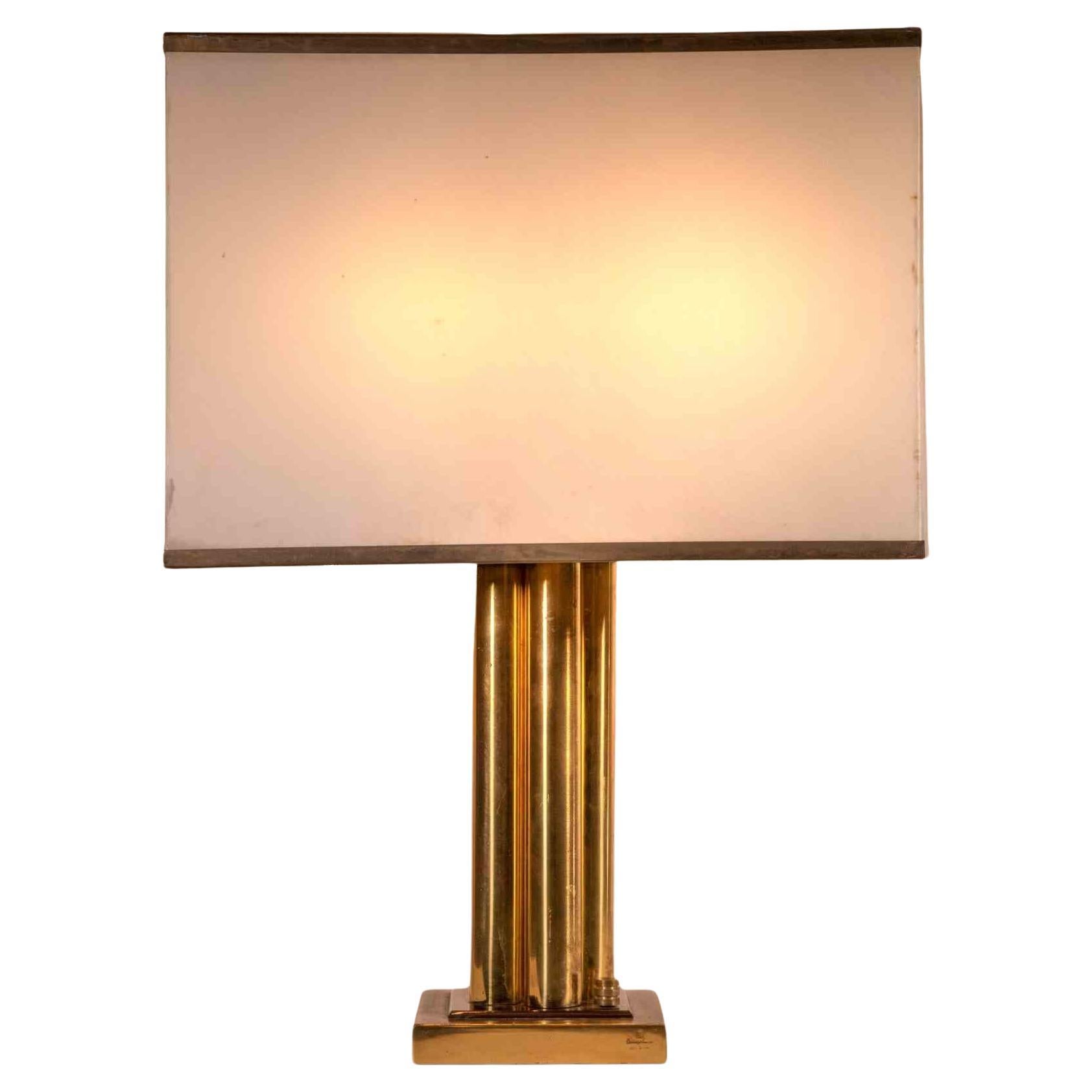 Brass Table Lamp by Romeo Rega, Italy, Early 1970s For Sale