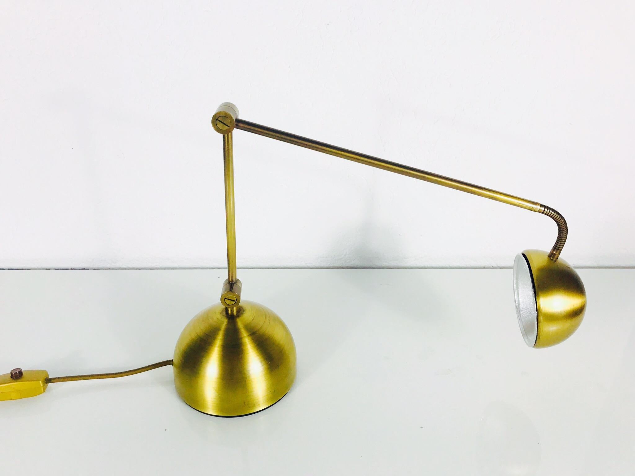 Brass Table Lamp by Sölken Leuchten, 1970s, Germany  In Good Condition For Sale In Hagenbach, DE